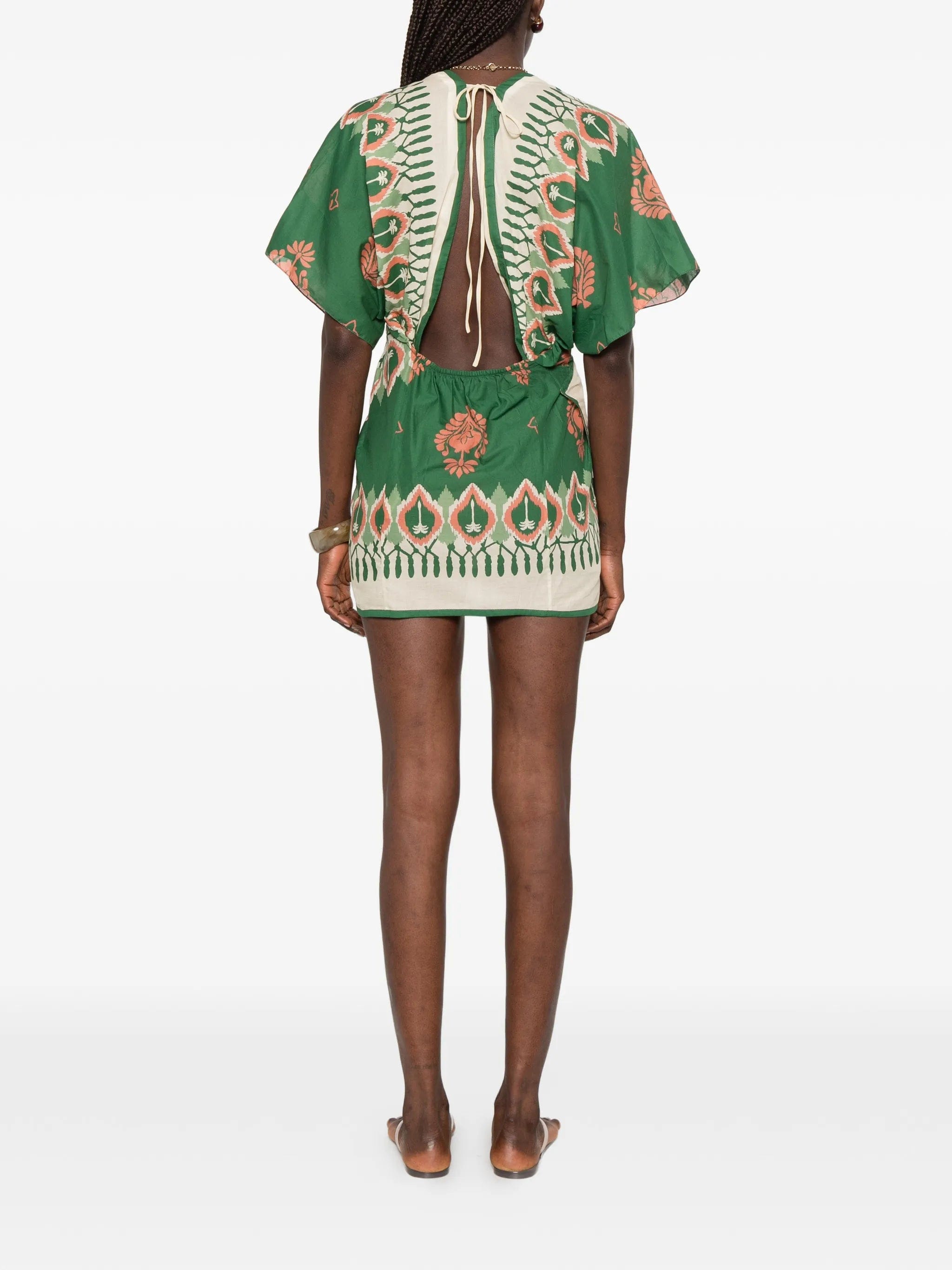 Johanna Ortiz printed open - back mini dress