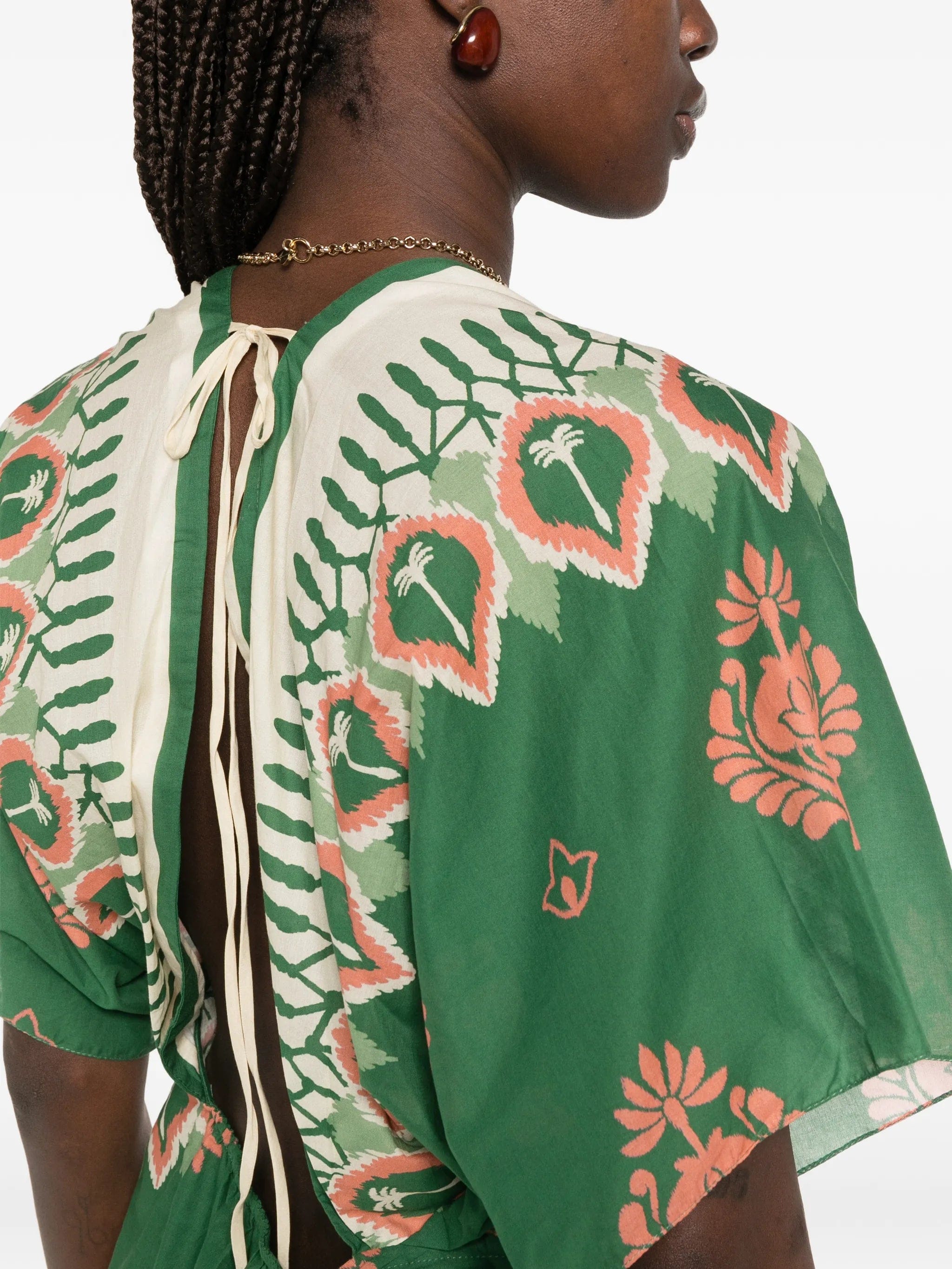Johanna Ortiz printed open - back mini dress
