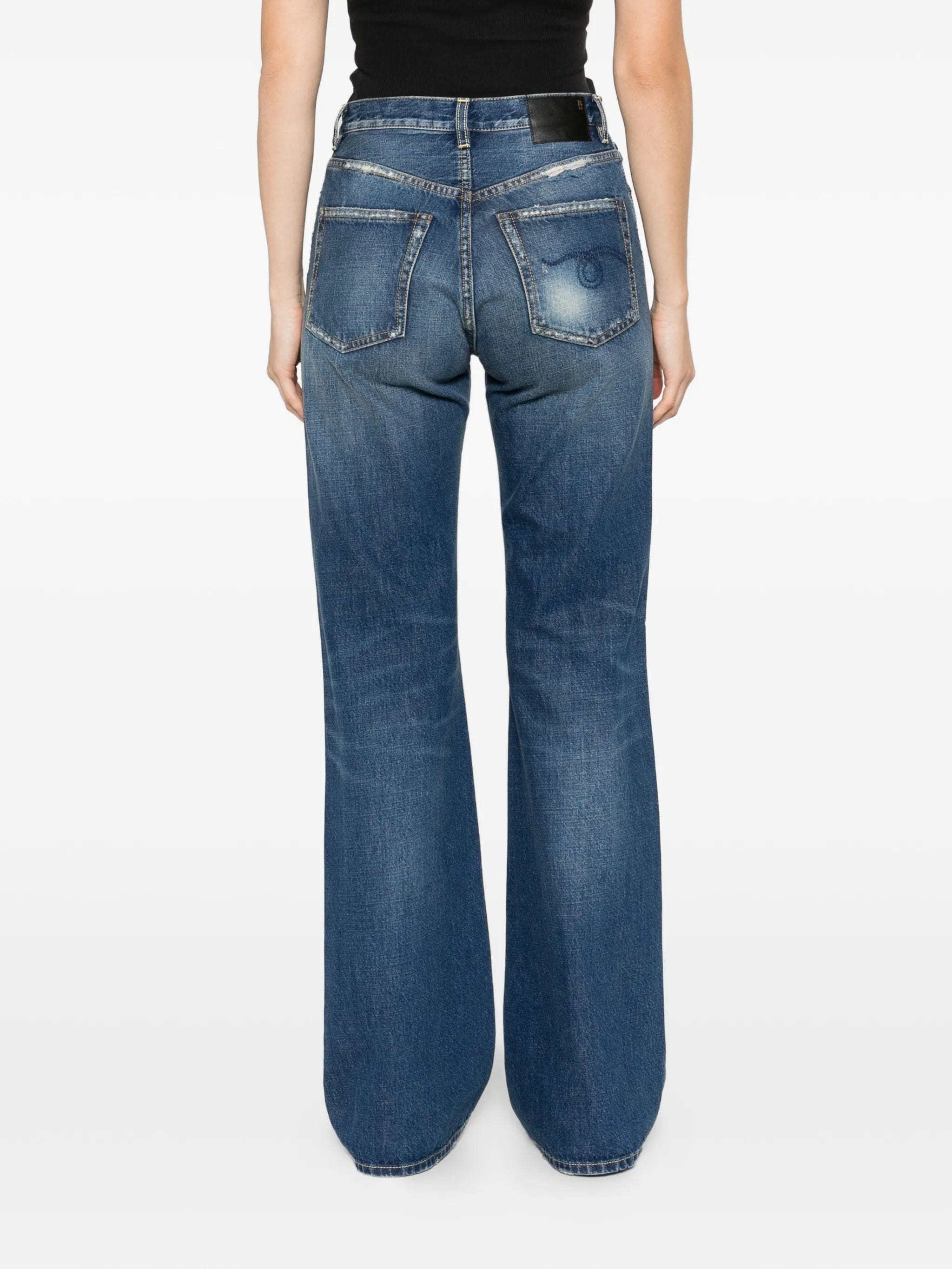 R13 Janes distressed straight jeans