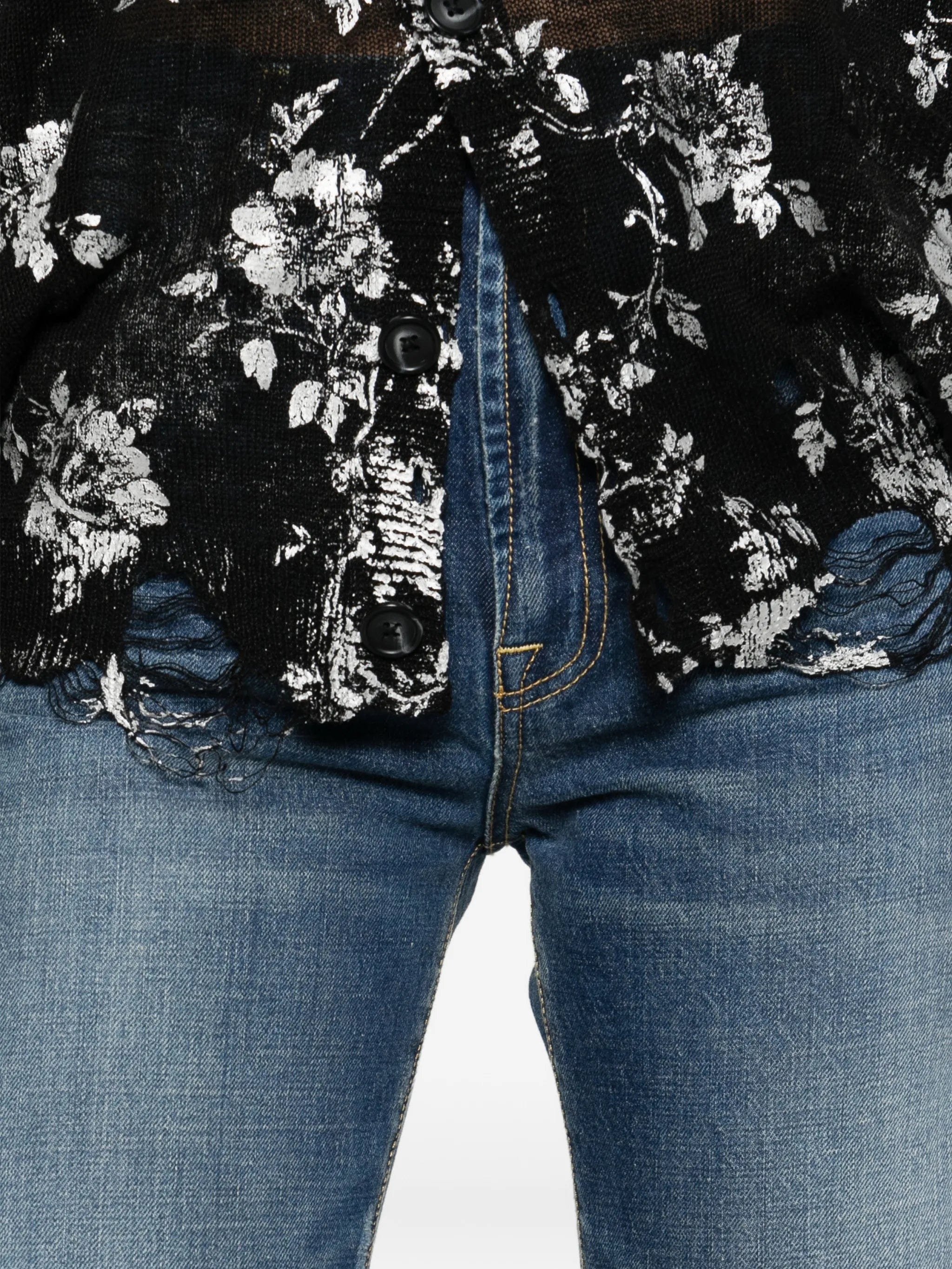 R13 Janes distressed straight jeans