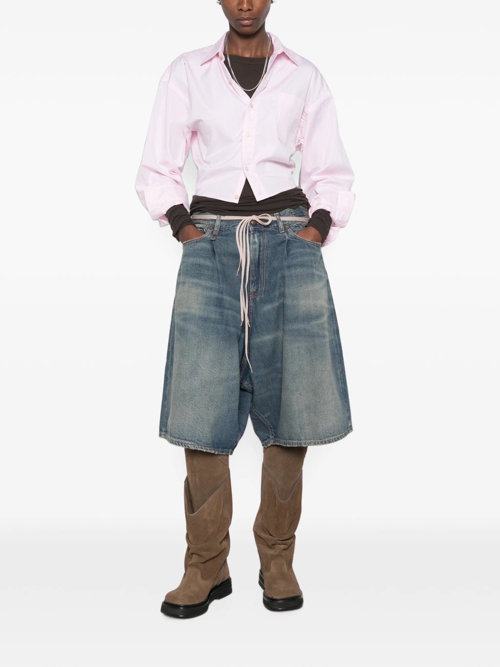 R13 split - hem buttoned shirt