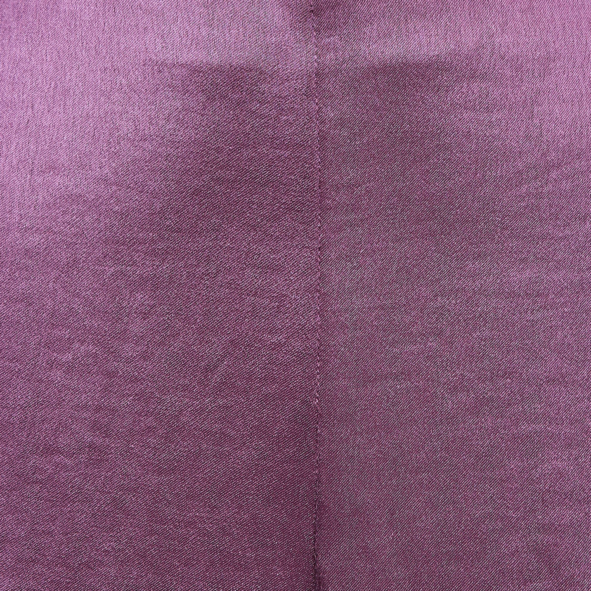 Vince Mauve Pink Satin Flared Trousers