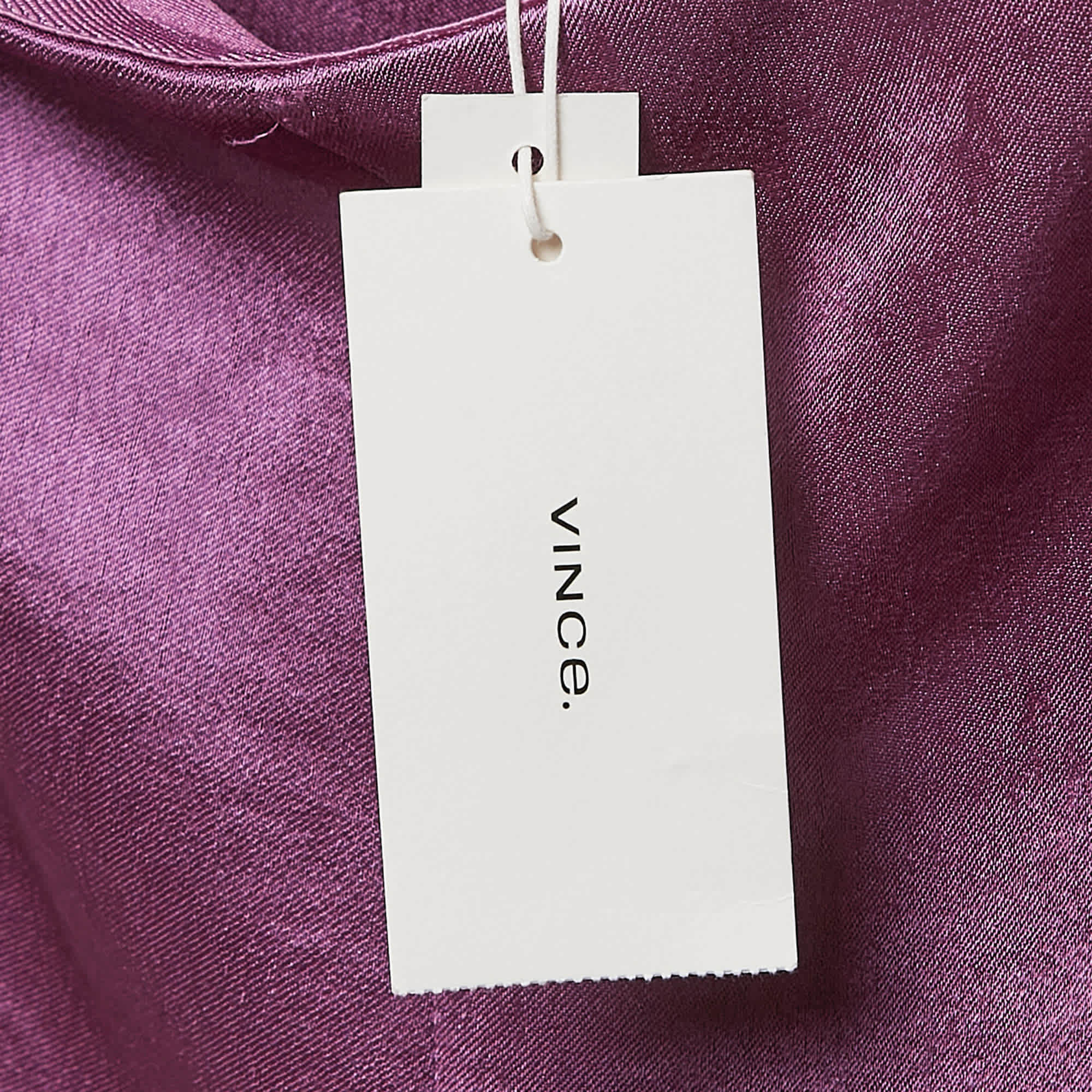 Vince Mauve Pink Satin Flared Trousers