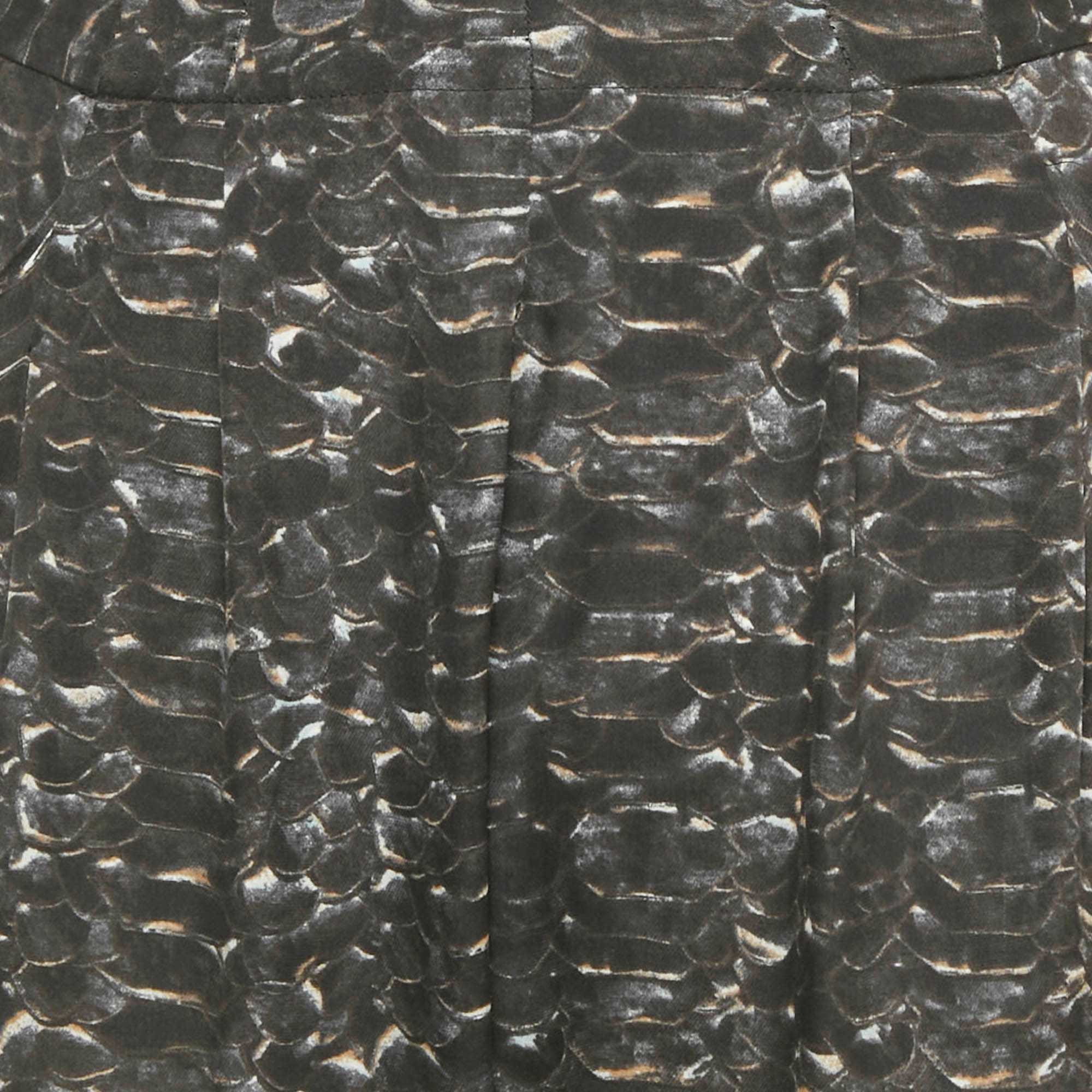 Joseph Grey Animal Print Silk Trousers