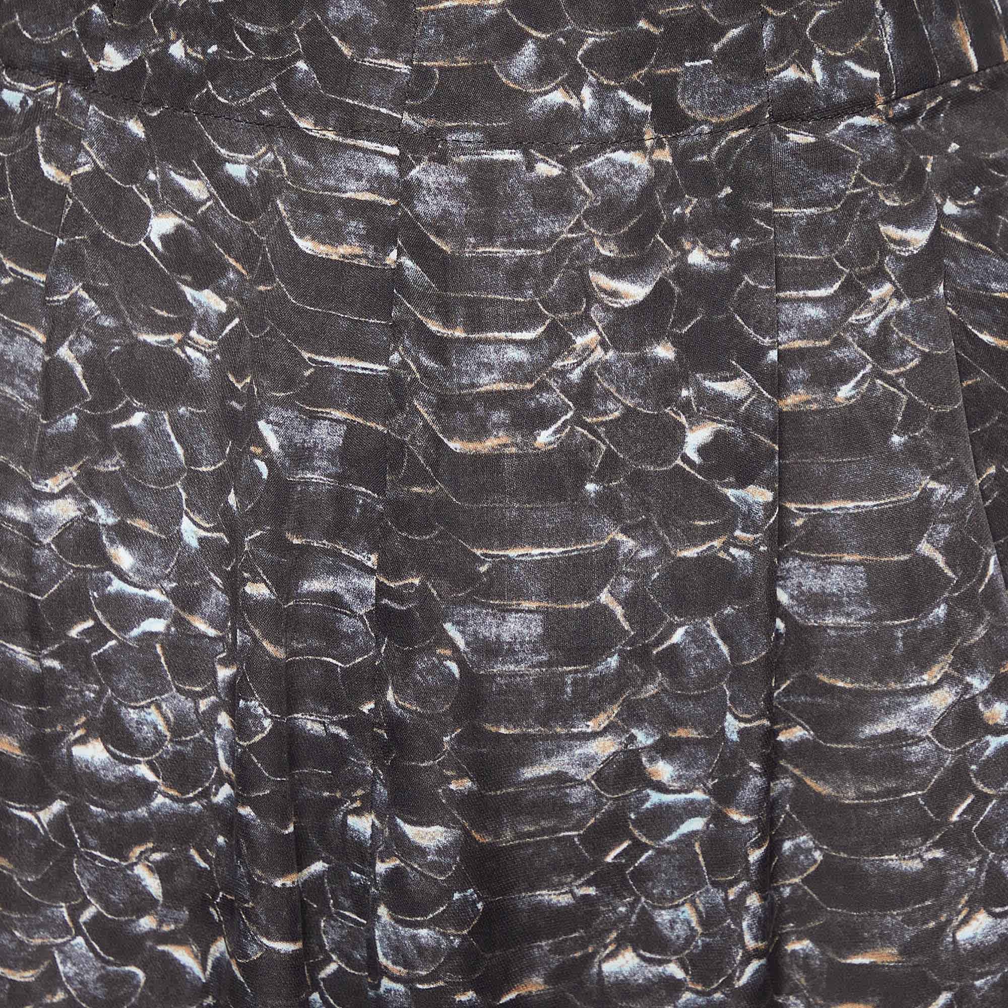 Joseph Grey Water Reptile Print Silk Trousers