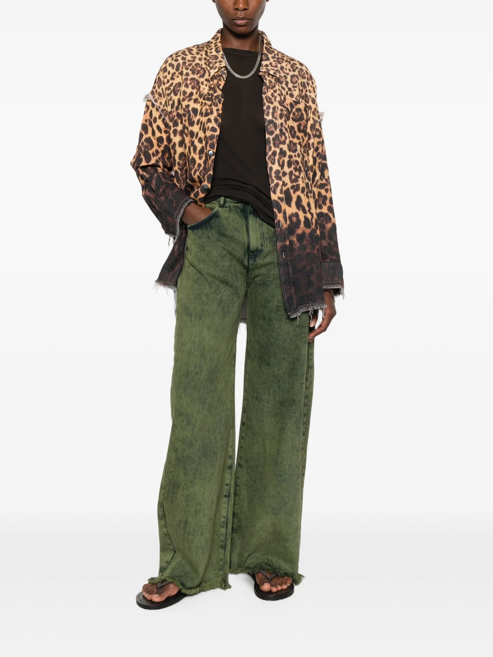 R13 leopard - print shirt