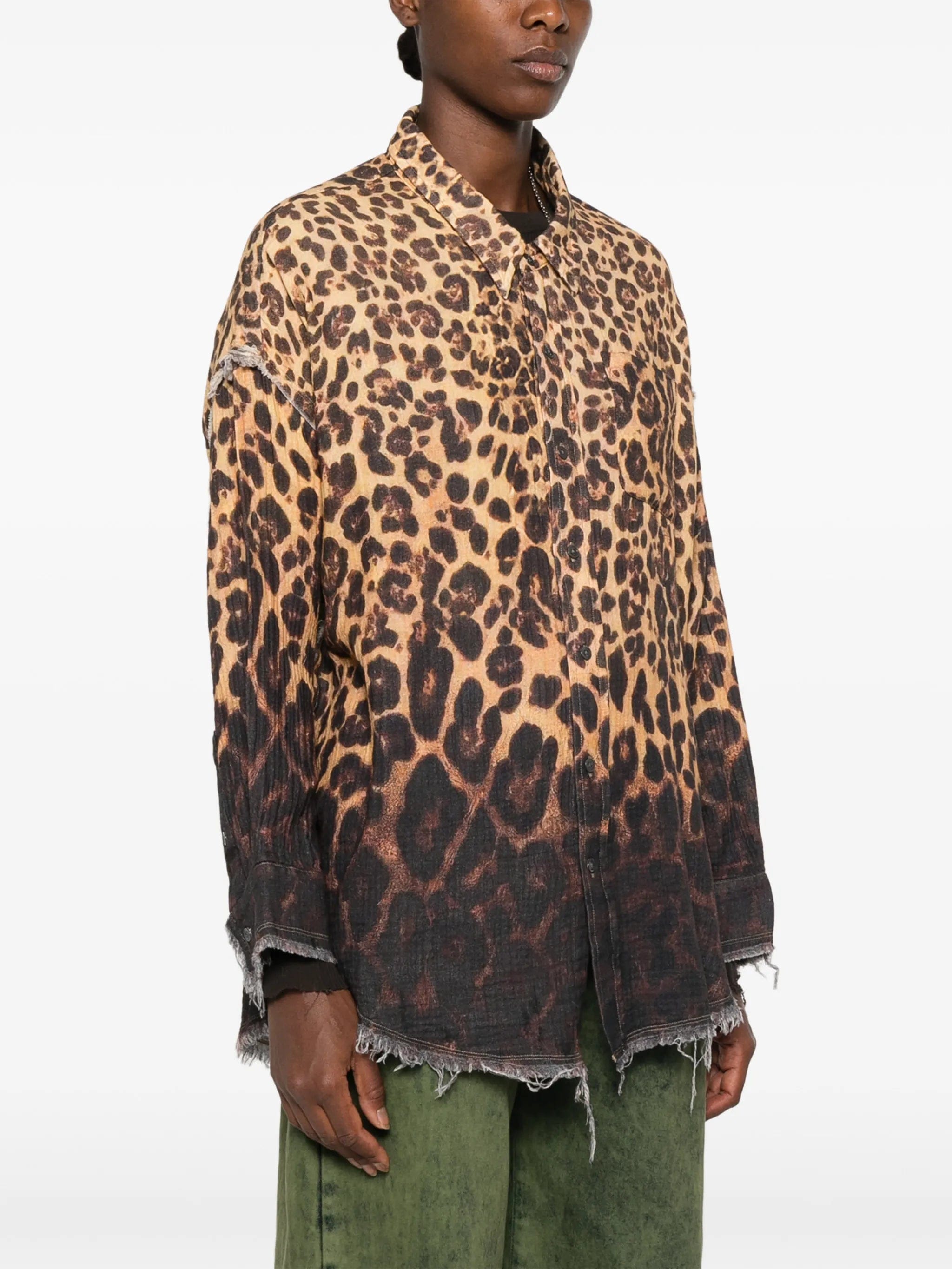 R13 leopard - print shirt