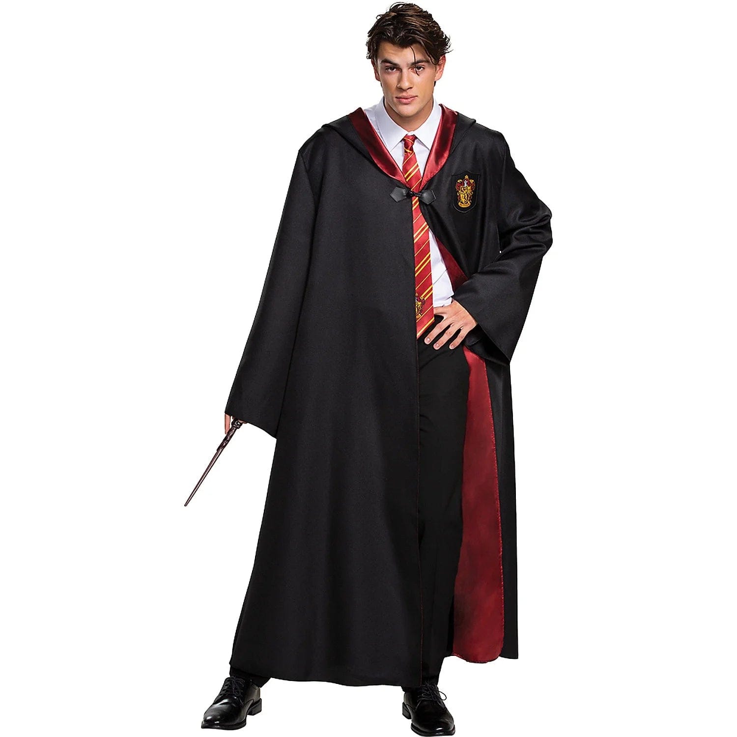 Harry Potter Gryffindor Deluxe Robe Costume for Adults, 3pcs Set with Robe, Tie & Scarf