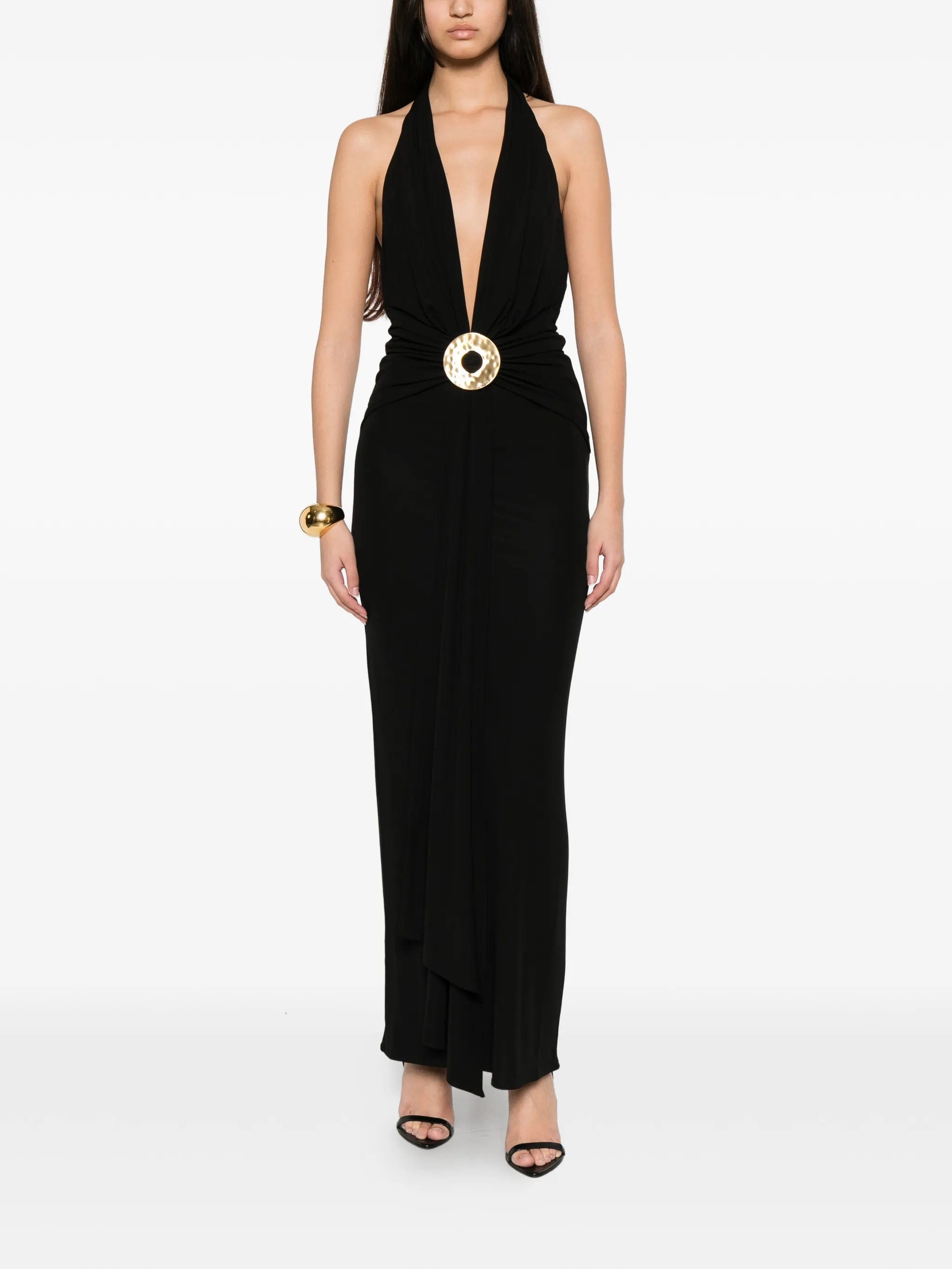 Cult Gaia hammered - ring halterneck dress