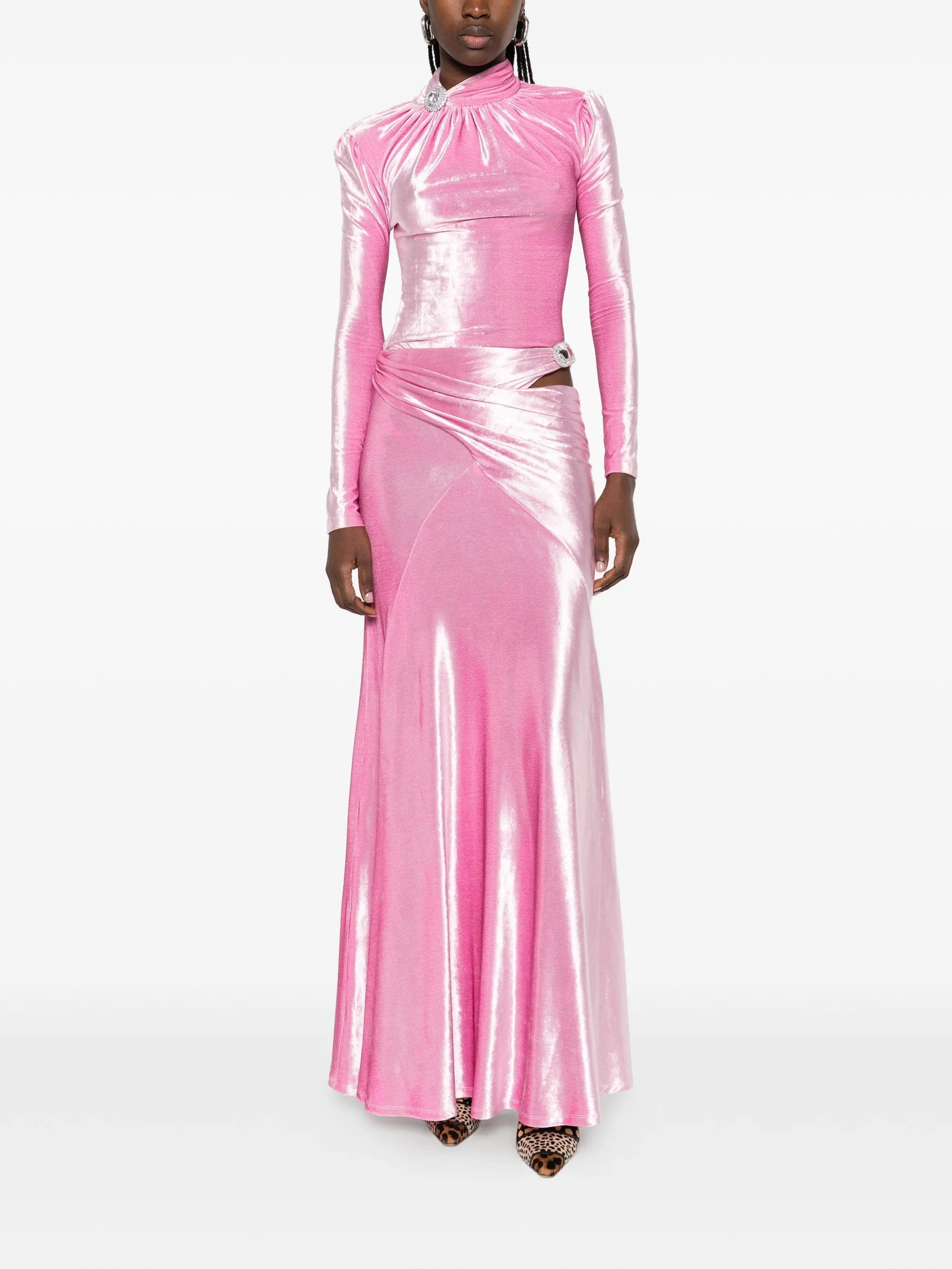 Rabanne velvet brooch long skirt