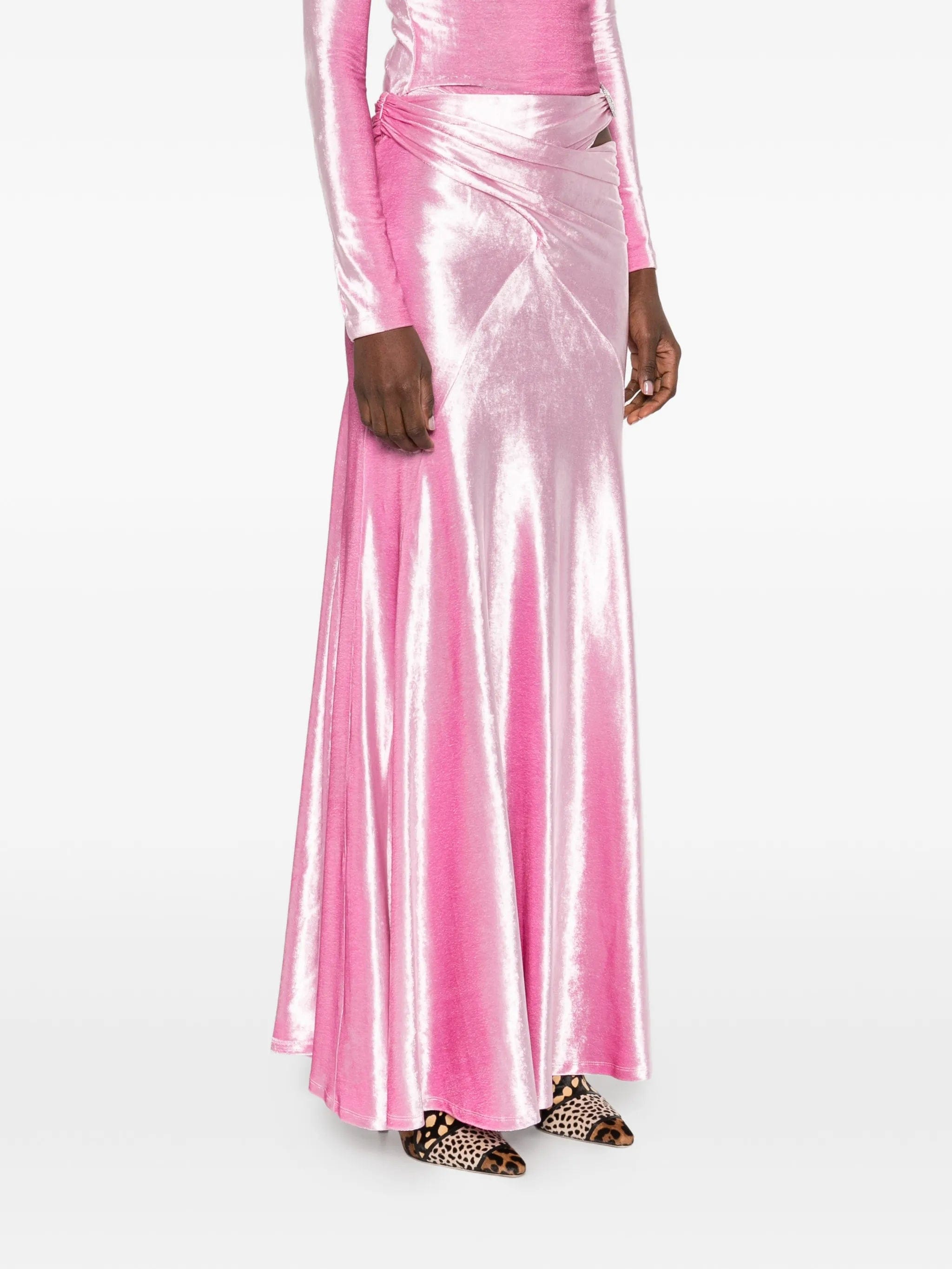 Rabanne velvet brooch long skirt