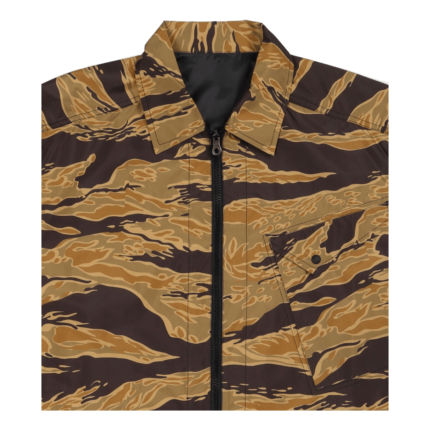 Maharishi Camo Reversible Packaway Shirt Sunbleach Tigerstripe/black