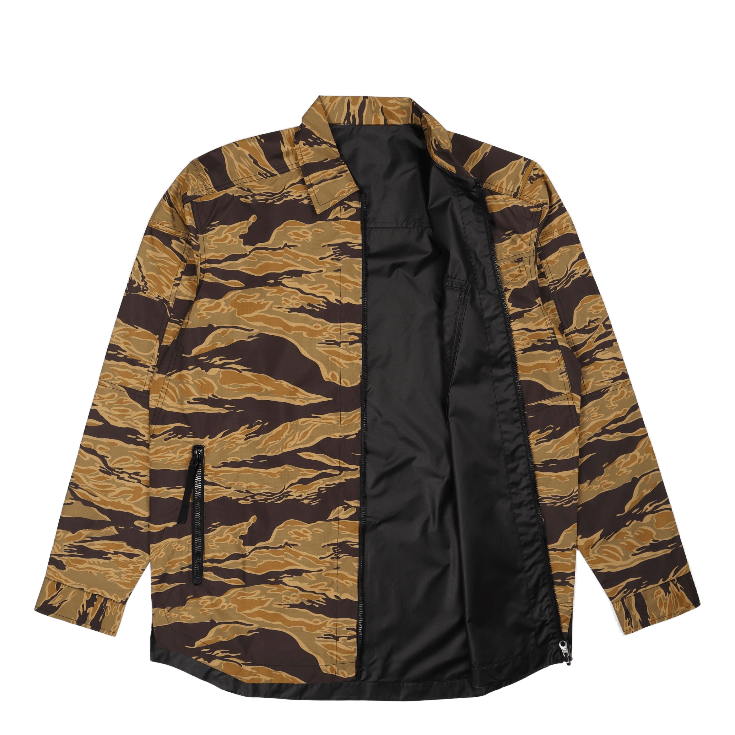 Maharishi Camo Reversible Packaway Shirt Sunbleach Tigerstripe/black