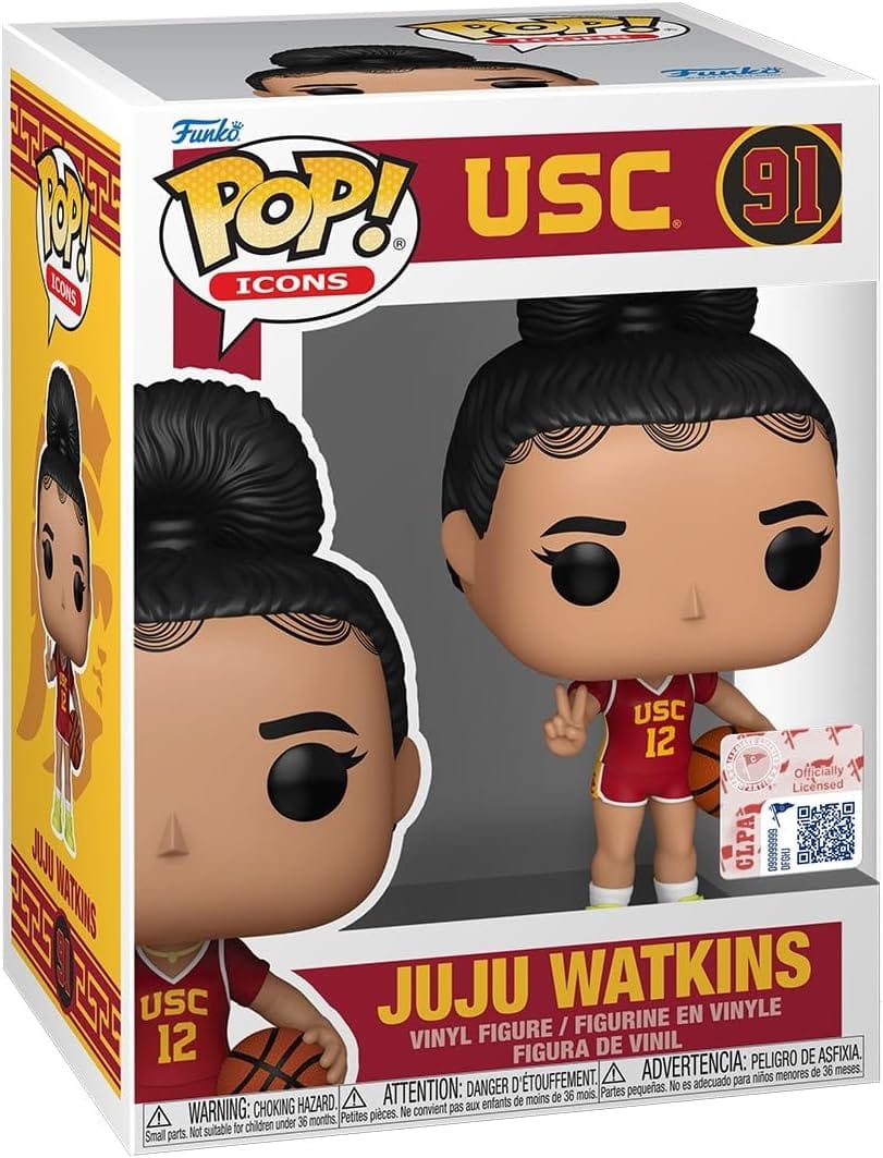 Merch by Beverly Funko Pop! NCAA USC Trojans JuJu Watkins (Cardinal Jersey) Vinyl Figure #91 with Funko Protector
