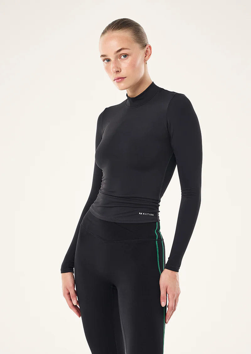P.E Nation Foundation Mock Neck LS (Black)