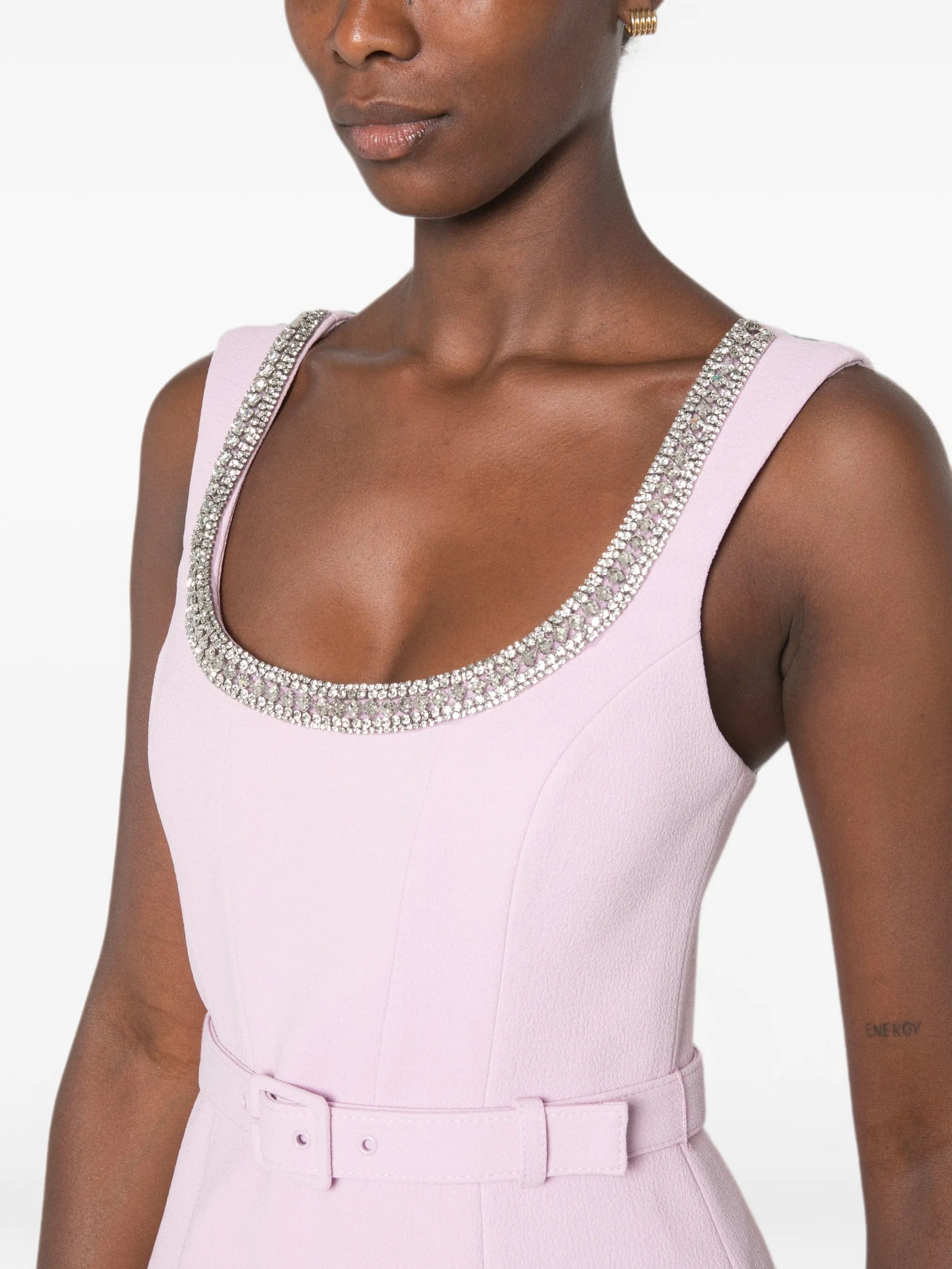 Rebecca Vallance Yolanda crystal - embellished belted midi dress