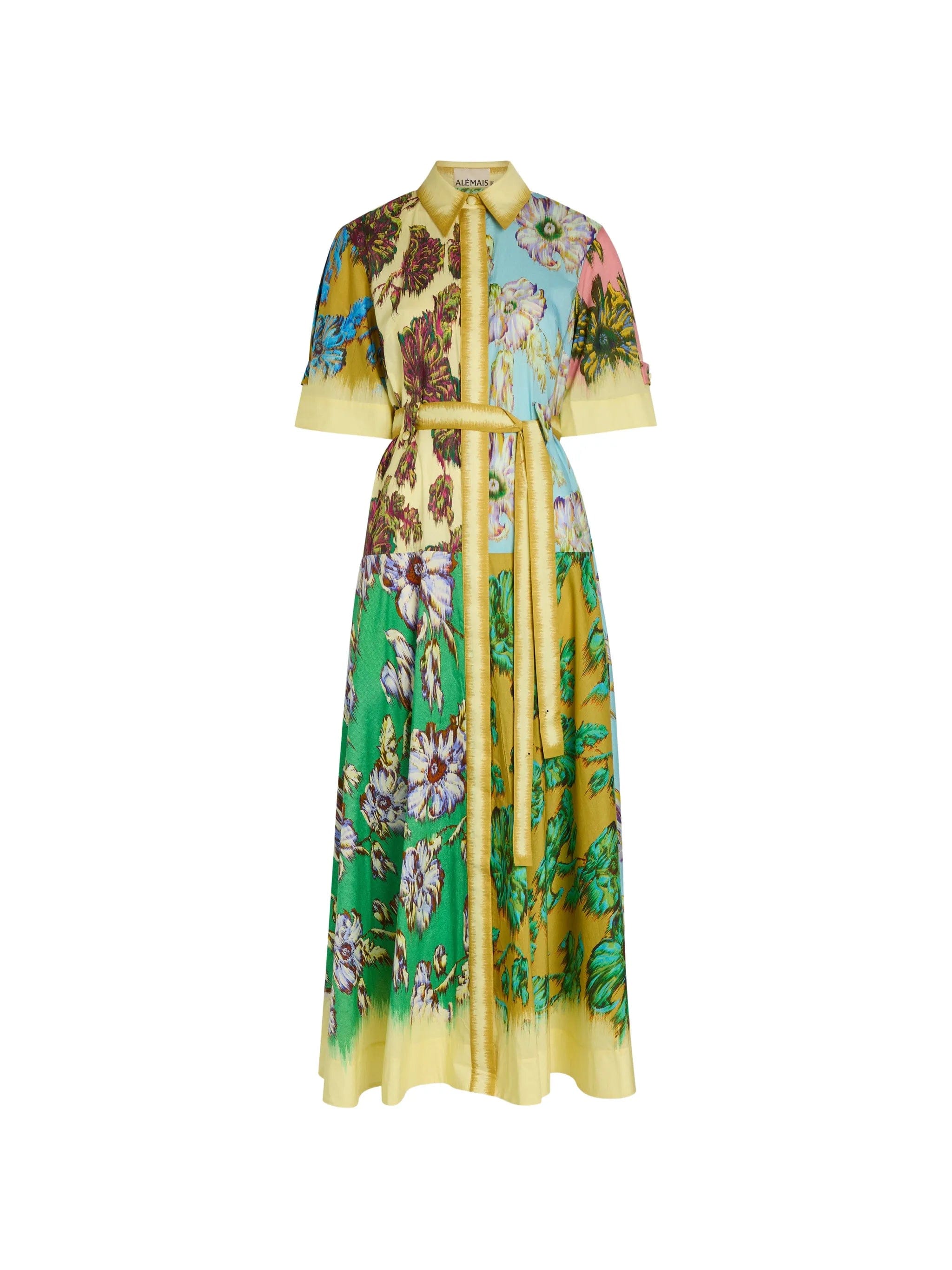 Alemais Jerry floral - print belted maxi shirt dress