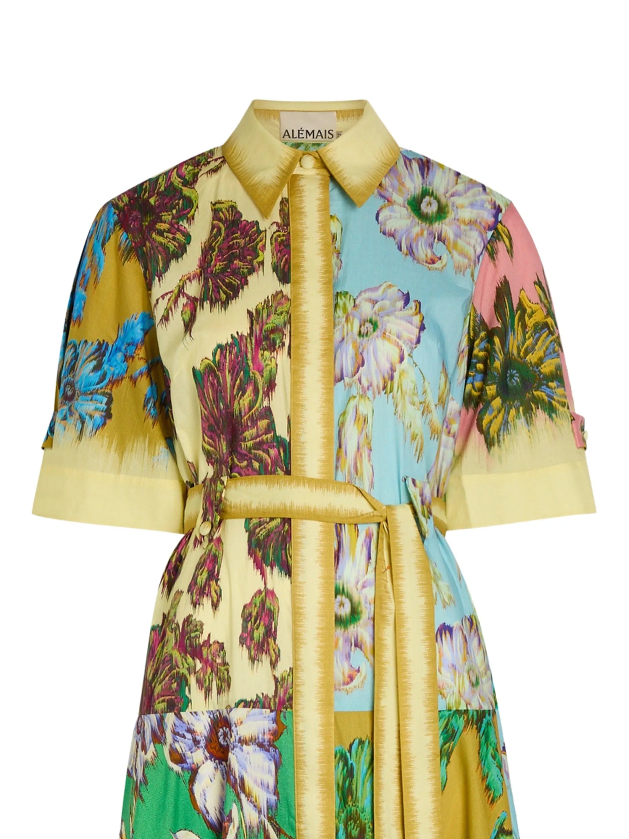 Alemais Jerry floral - print belted maxi shirt dress