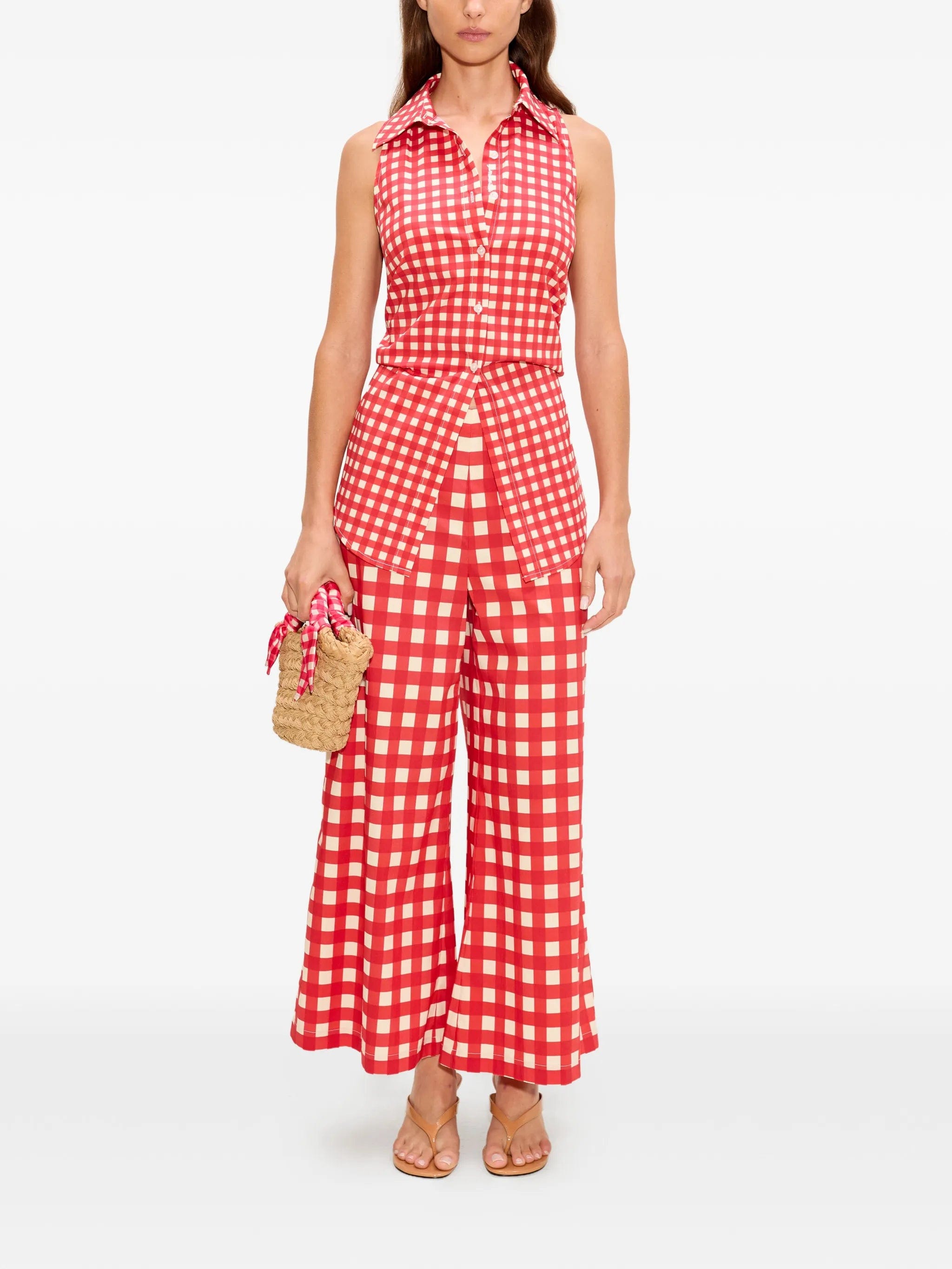 Simon Miller Toni gingham cropped palazzo pants