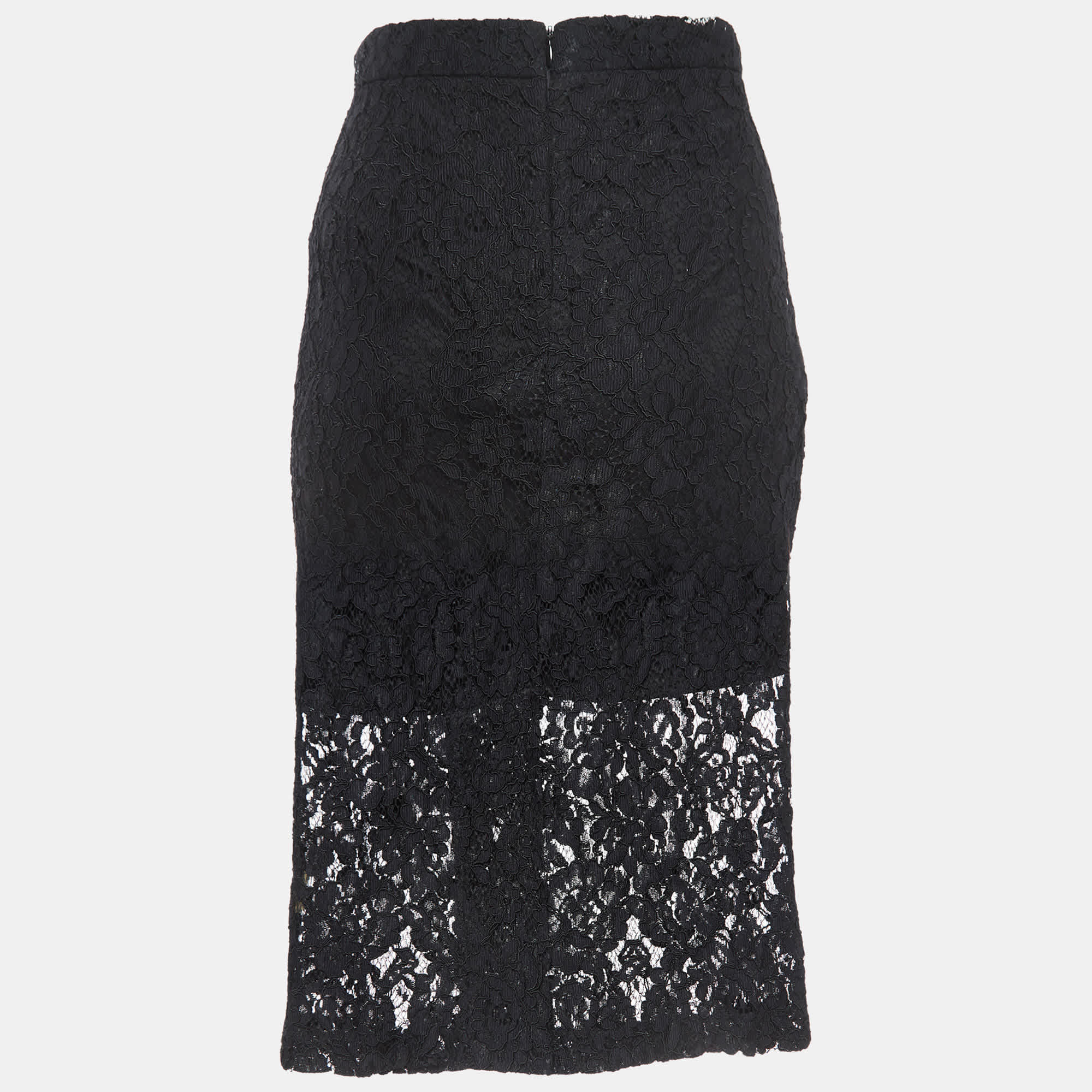 Alexis Black Brooch Embellished Lace Pencil Skirt