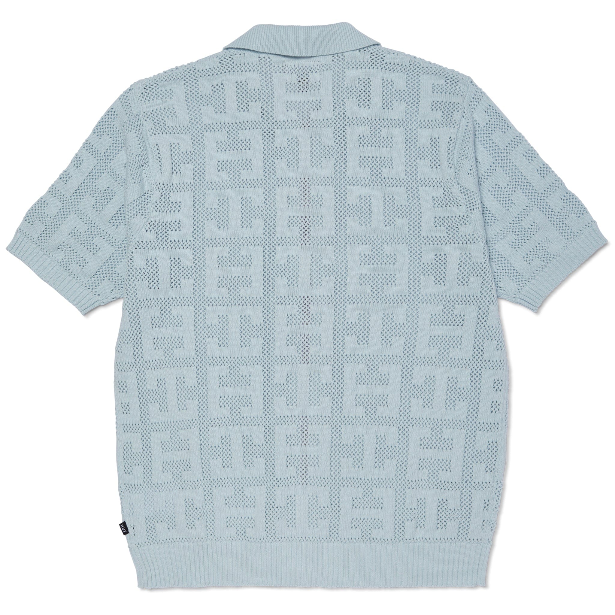 HUF Monogram Jacquard Zip Polo (Sky)