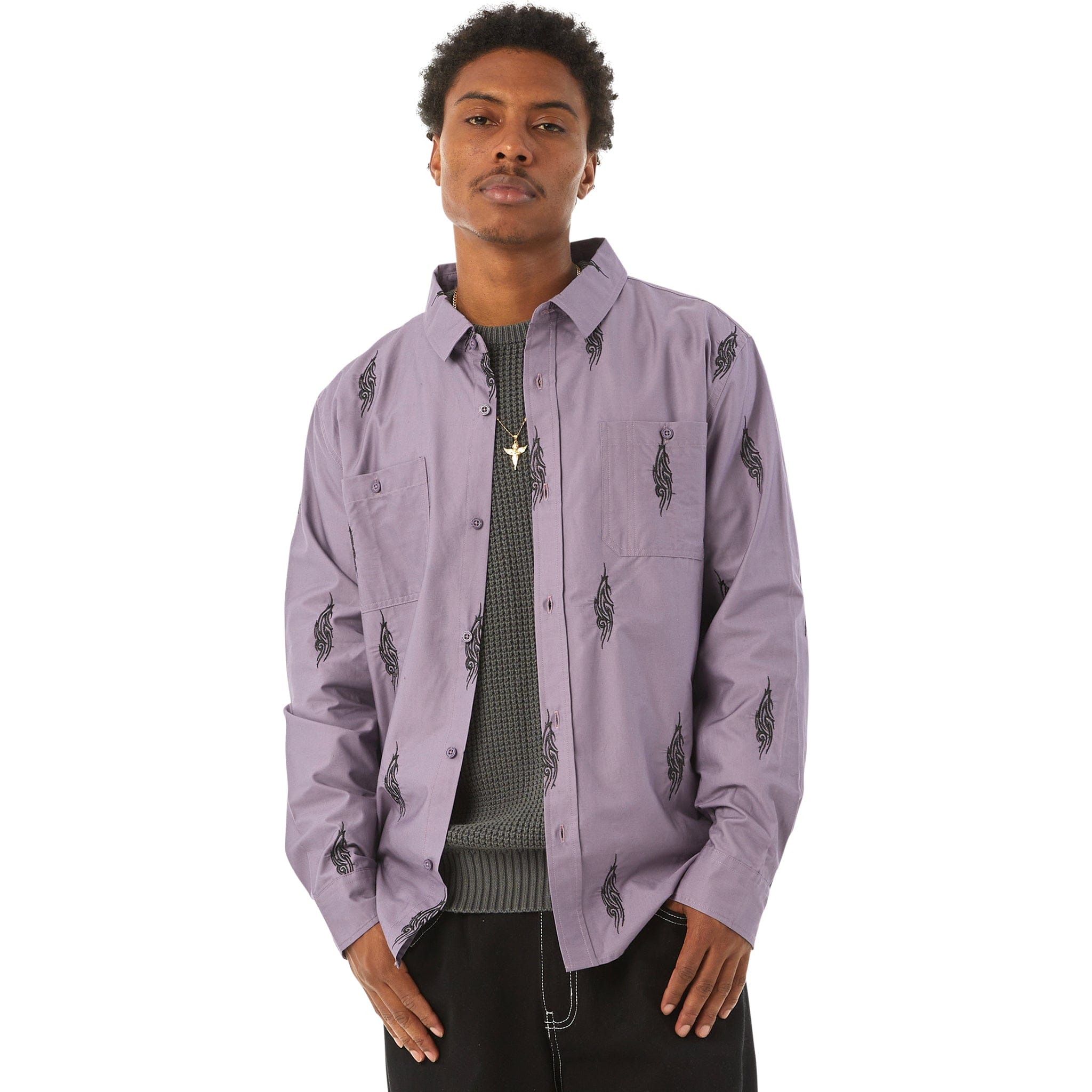 HUF LARKIN EMBROIDERED WORK SHIRT