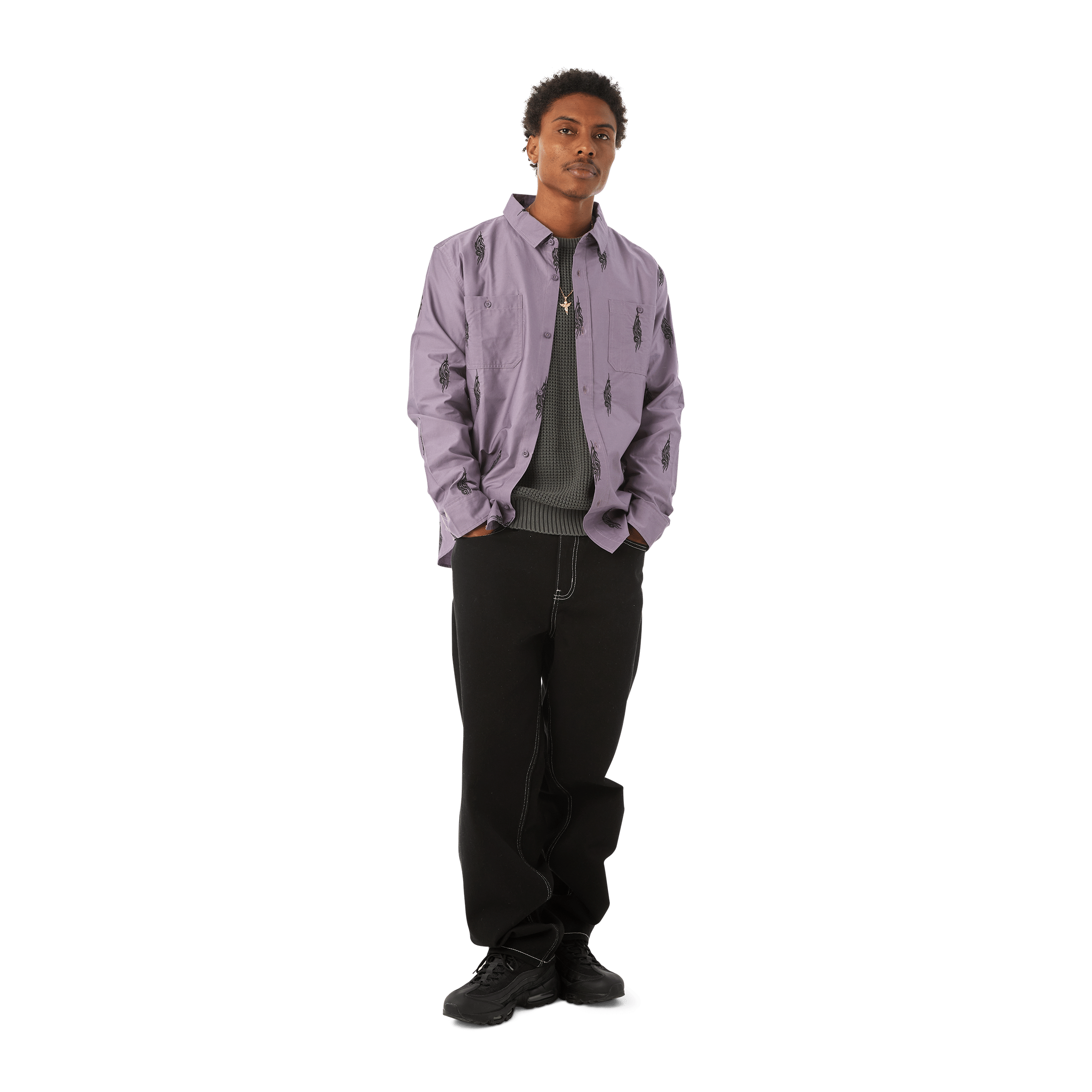 HUF LARKIN EMBROIDERED WORK SHIRT