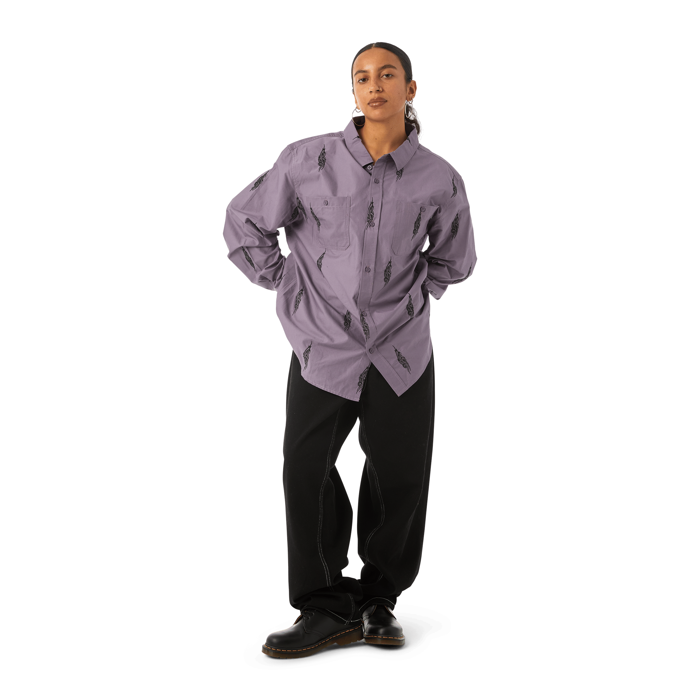 HUF LARKIN EMBROIDERED WORK SHIRT