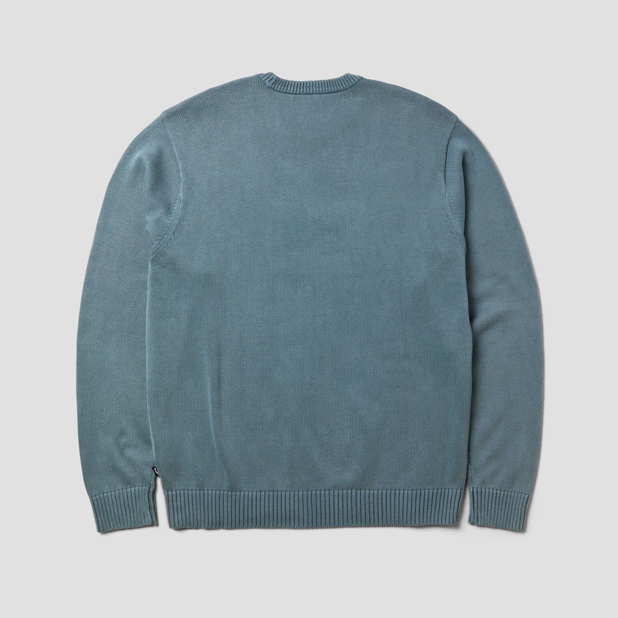 HUF Pacific Wash Embossed Crewneck Blue