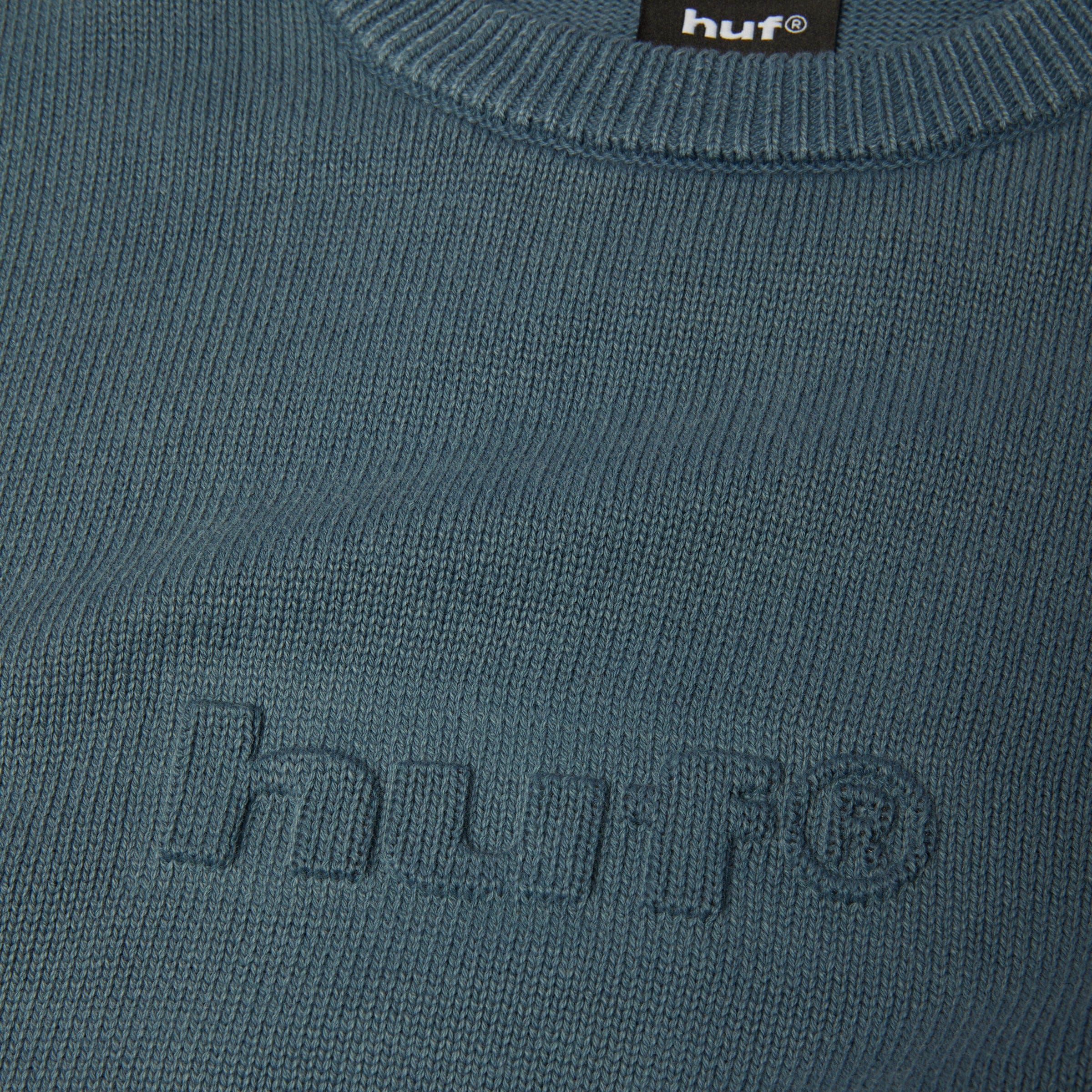 HUF Pacific Wash Embossed Crewneck Blue