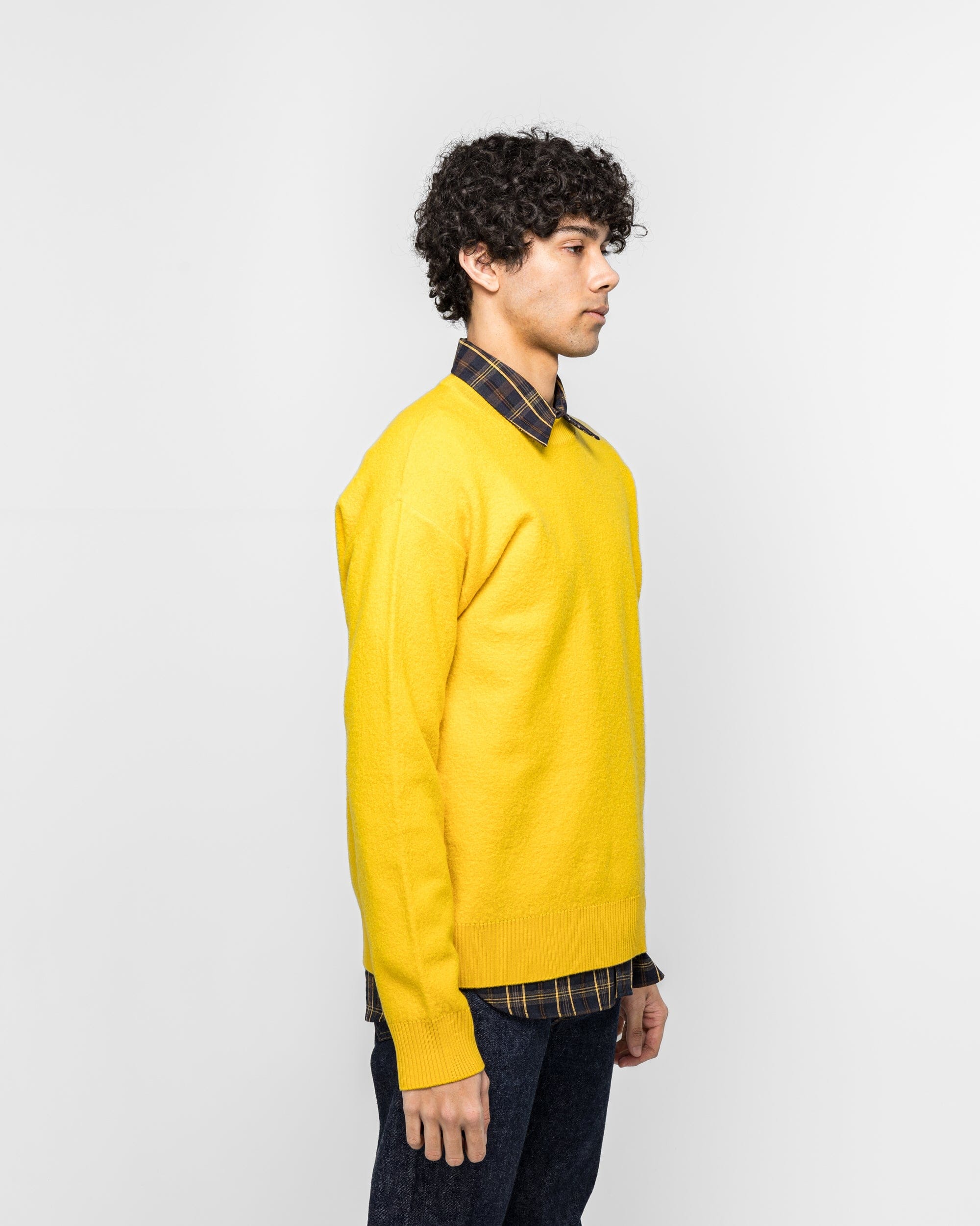 Norse Projects Rom Boiled Wool Crewneck - Warm Yellow