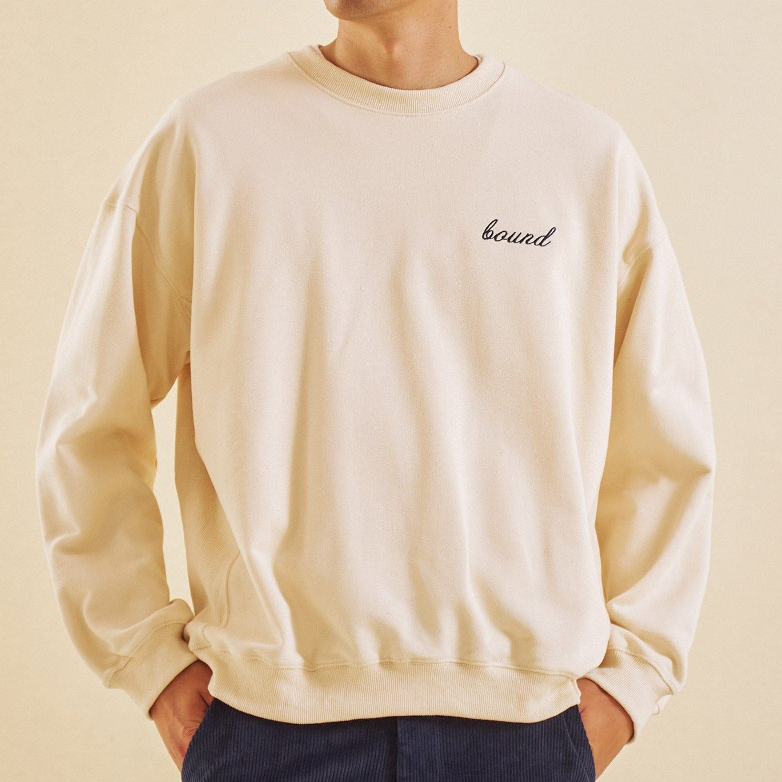 Bound Cream Premium Script Sweater