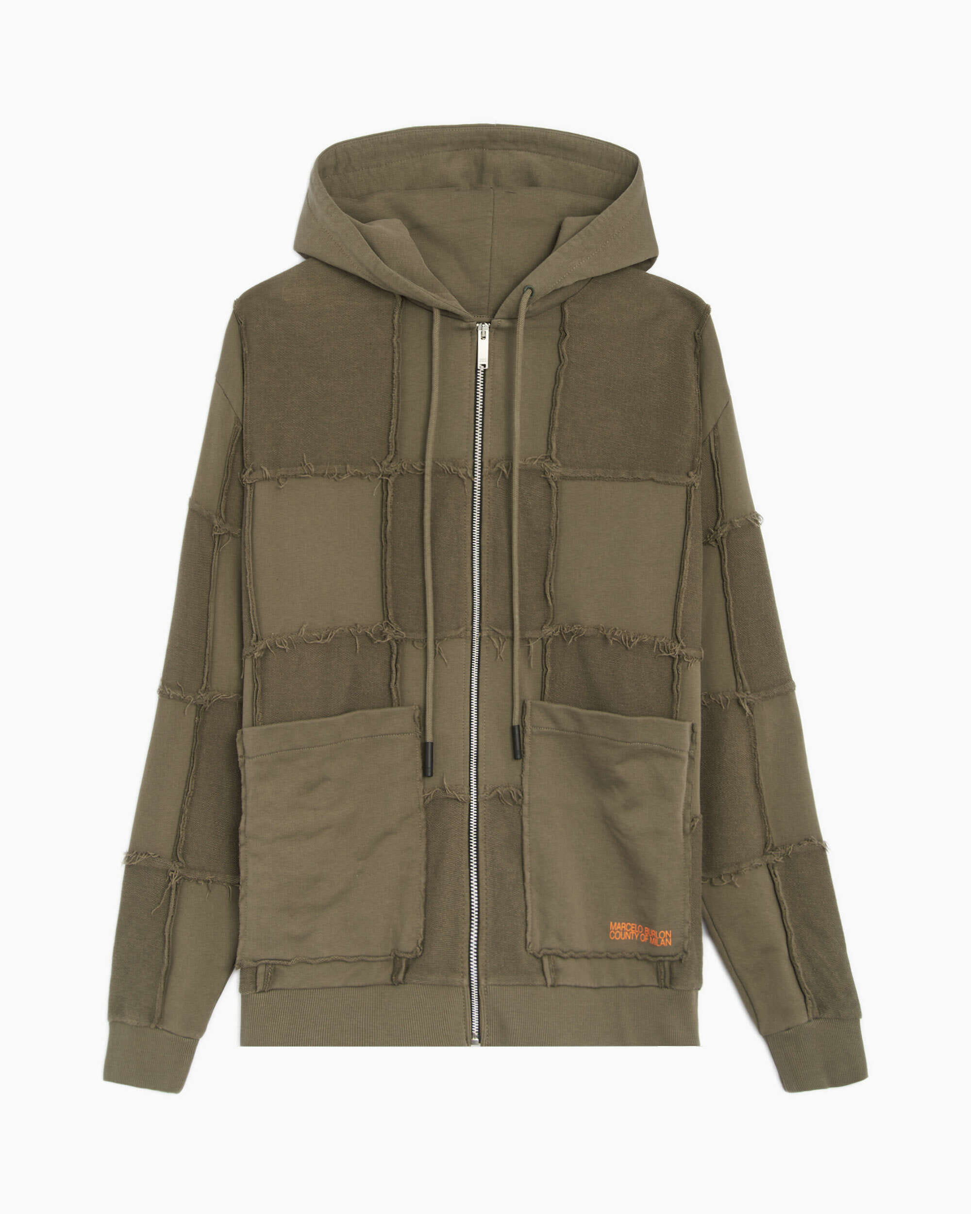 Marcelo Burlon Sudadera con capucha Marcelo Burlon Logo Check Over Full Zip Men's Hoodie para hombre