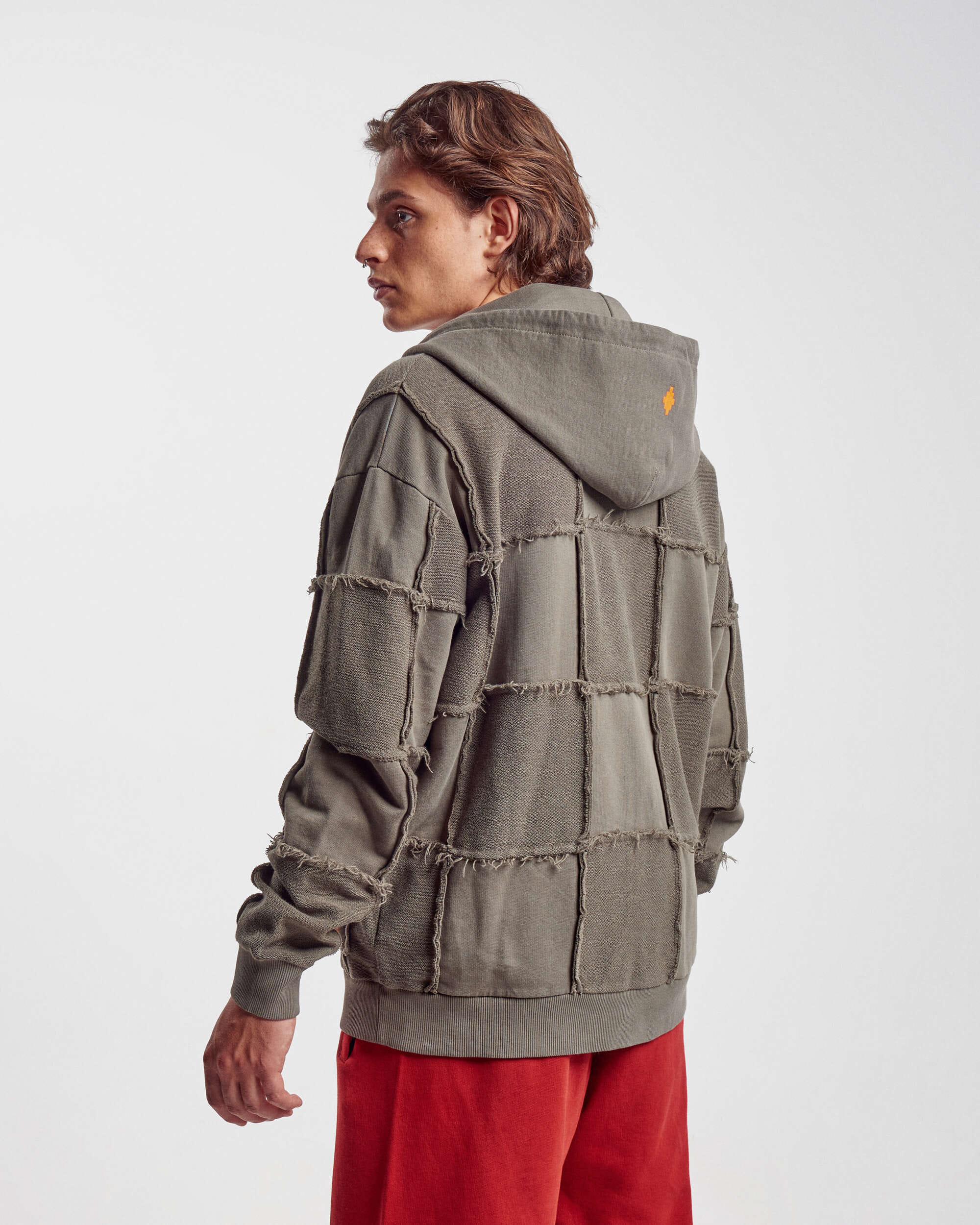 Marcelo Burlon Sudadera con capucha Marcelo Burlon Logo Check Over Full Zip Men's Hoodie para hombre