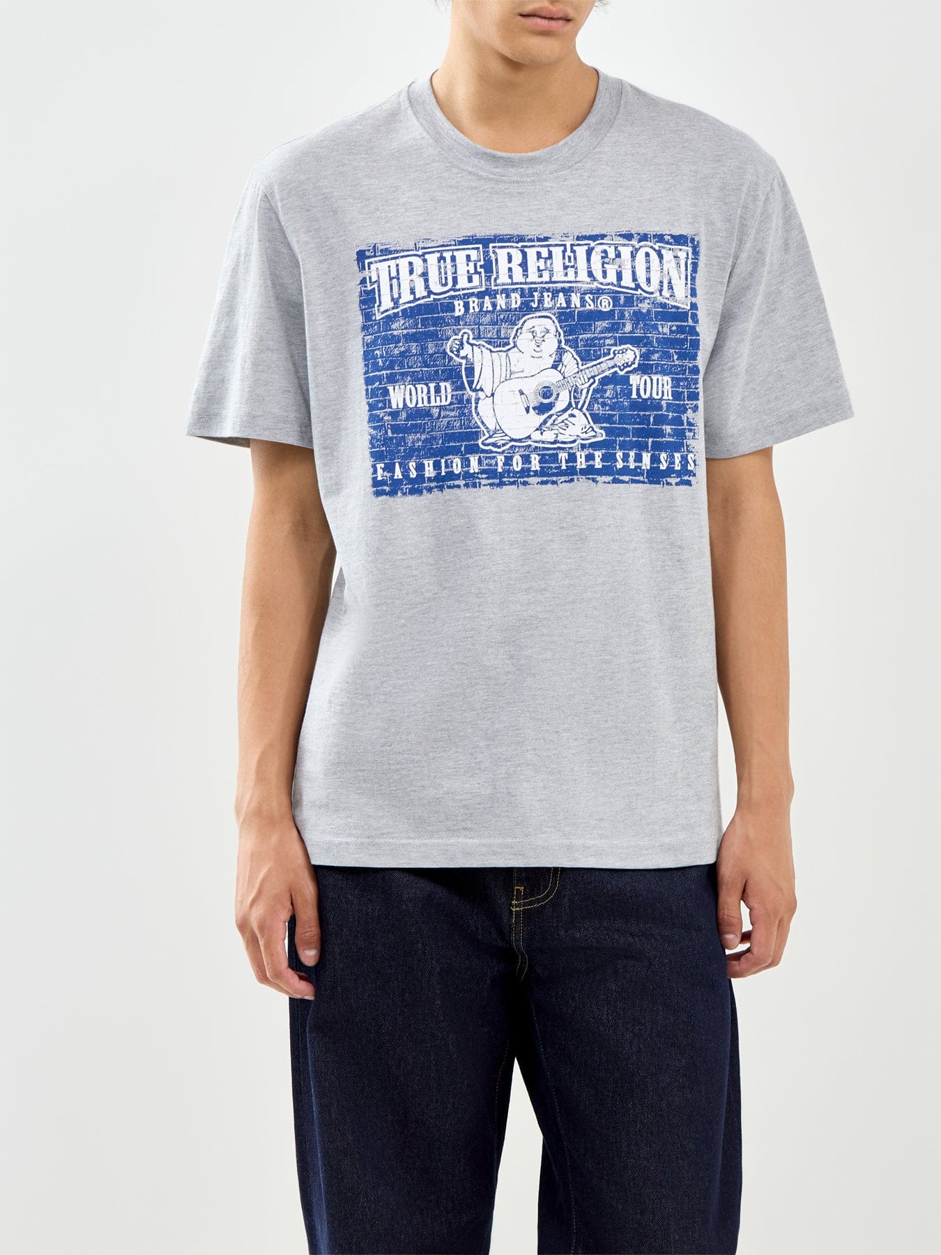 True Religion Brick Buddha Graphic T - Shirt Grey