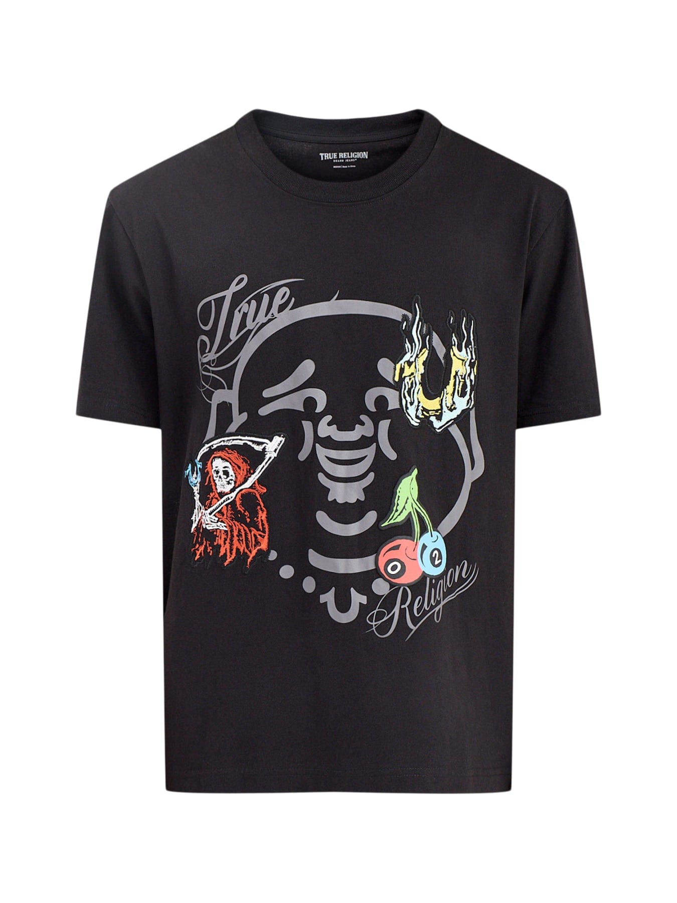 True Religion Buddha Face Graphic T - Shirt Black