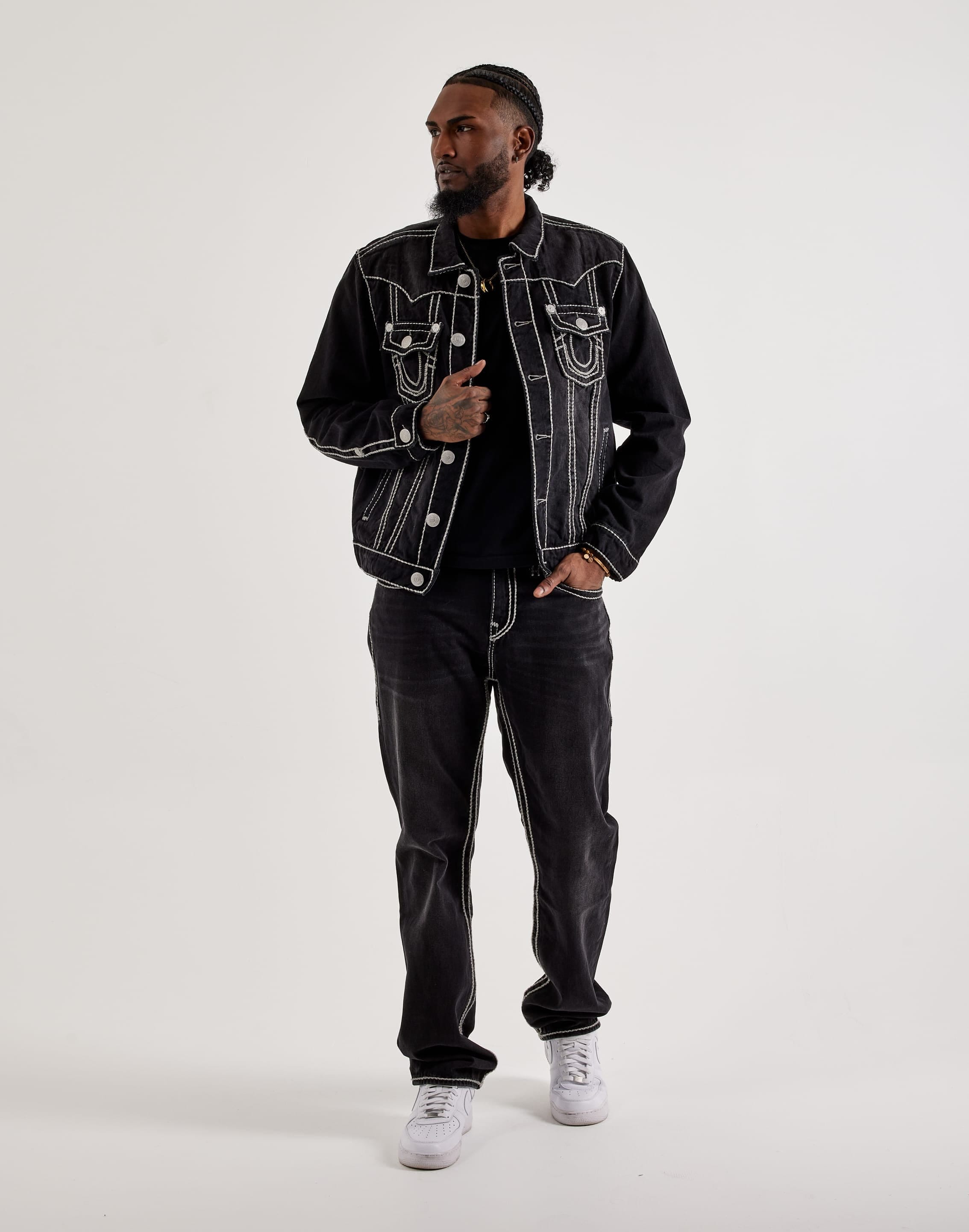 True Religion Ricky Super T Rope Stitch Slim Denim Jeans