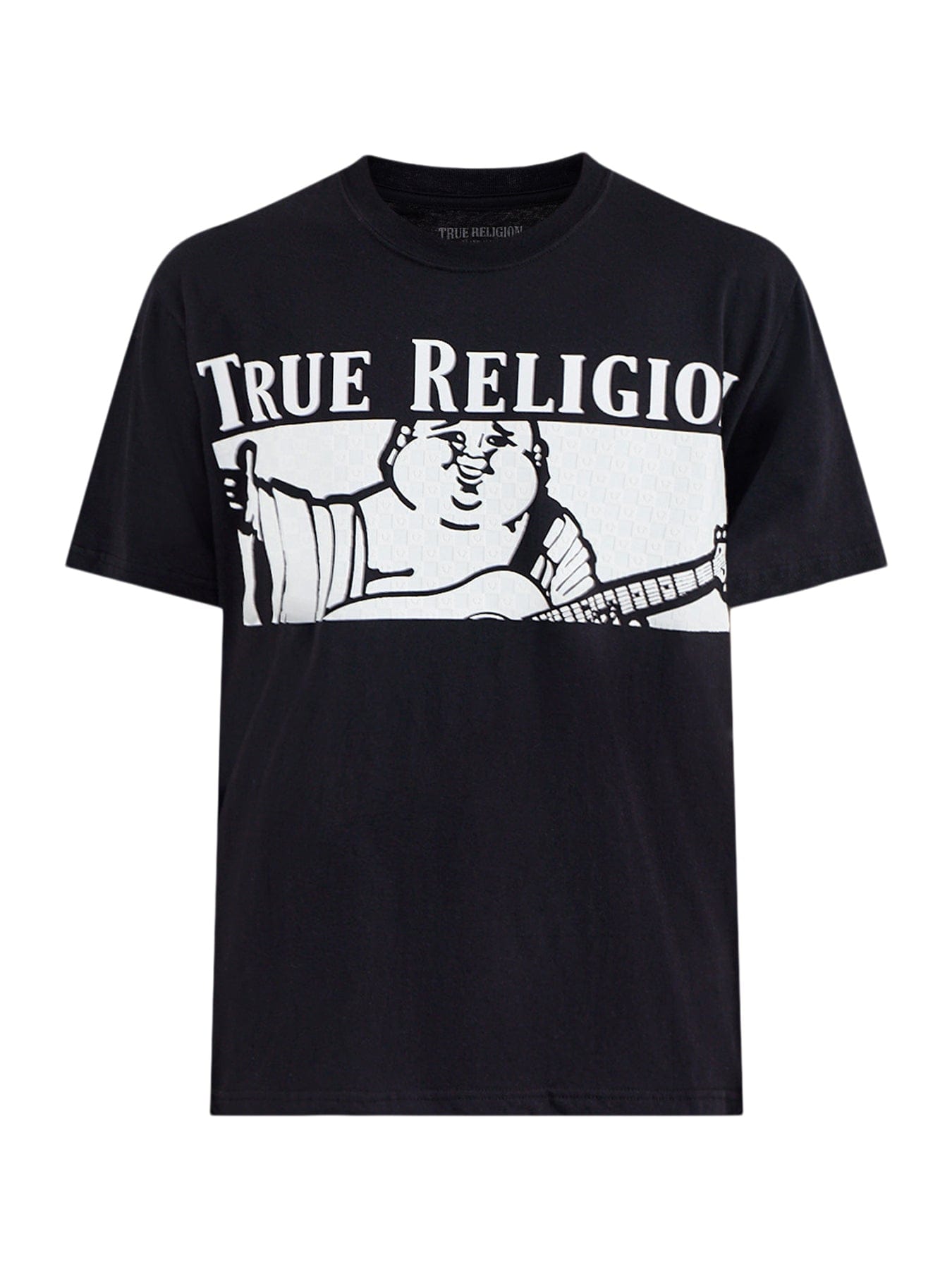 True Religion Checkered Buddha T - Shirt Black