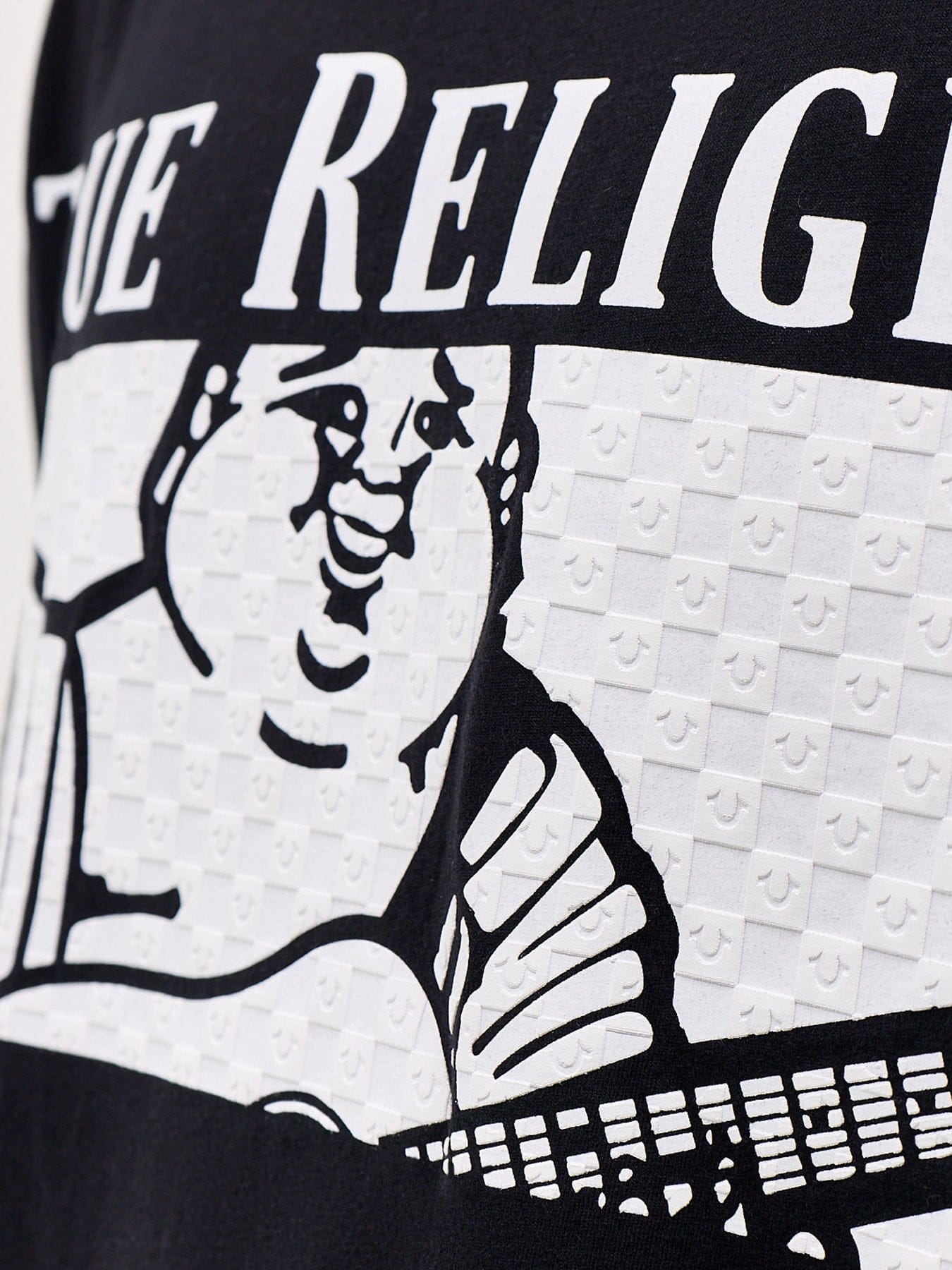 True Religion Checkered Buddha T - Shirt Black