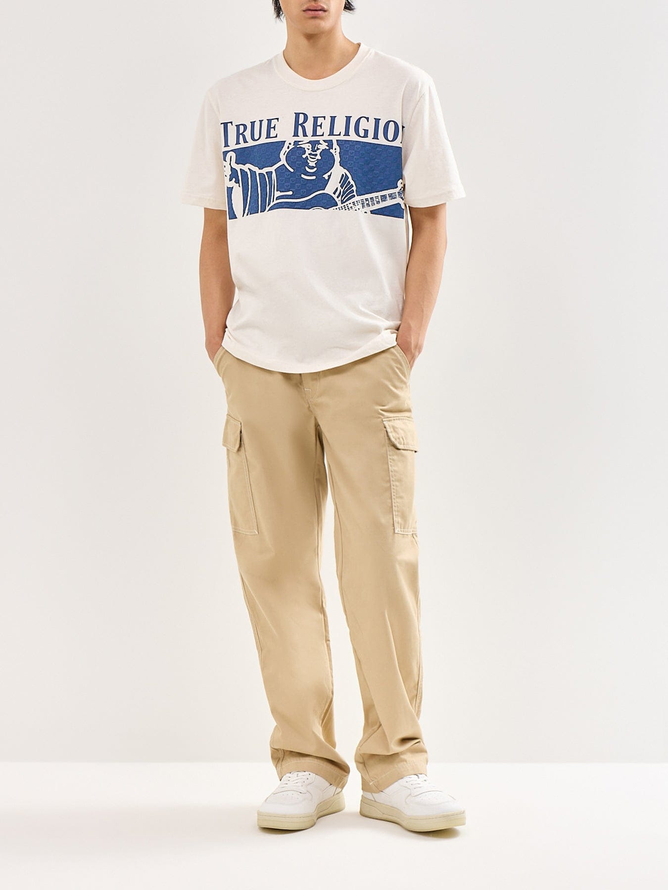 True Religion Checkered Buddha T - Shirt White