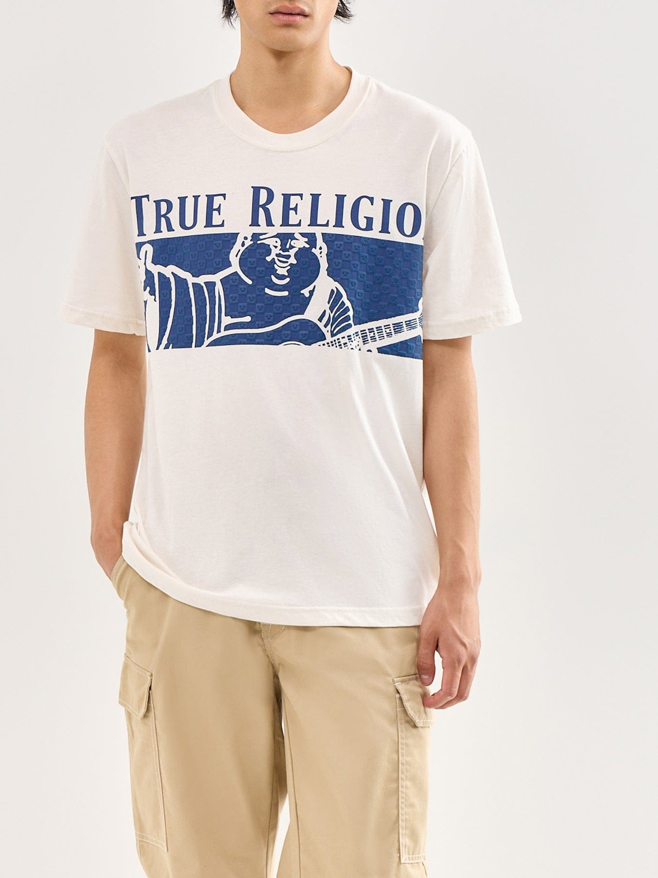 True Religion Checkered Buddha T - Shirt White