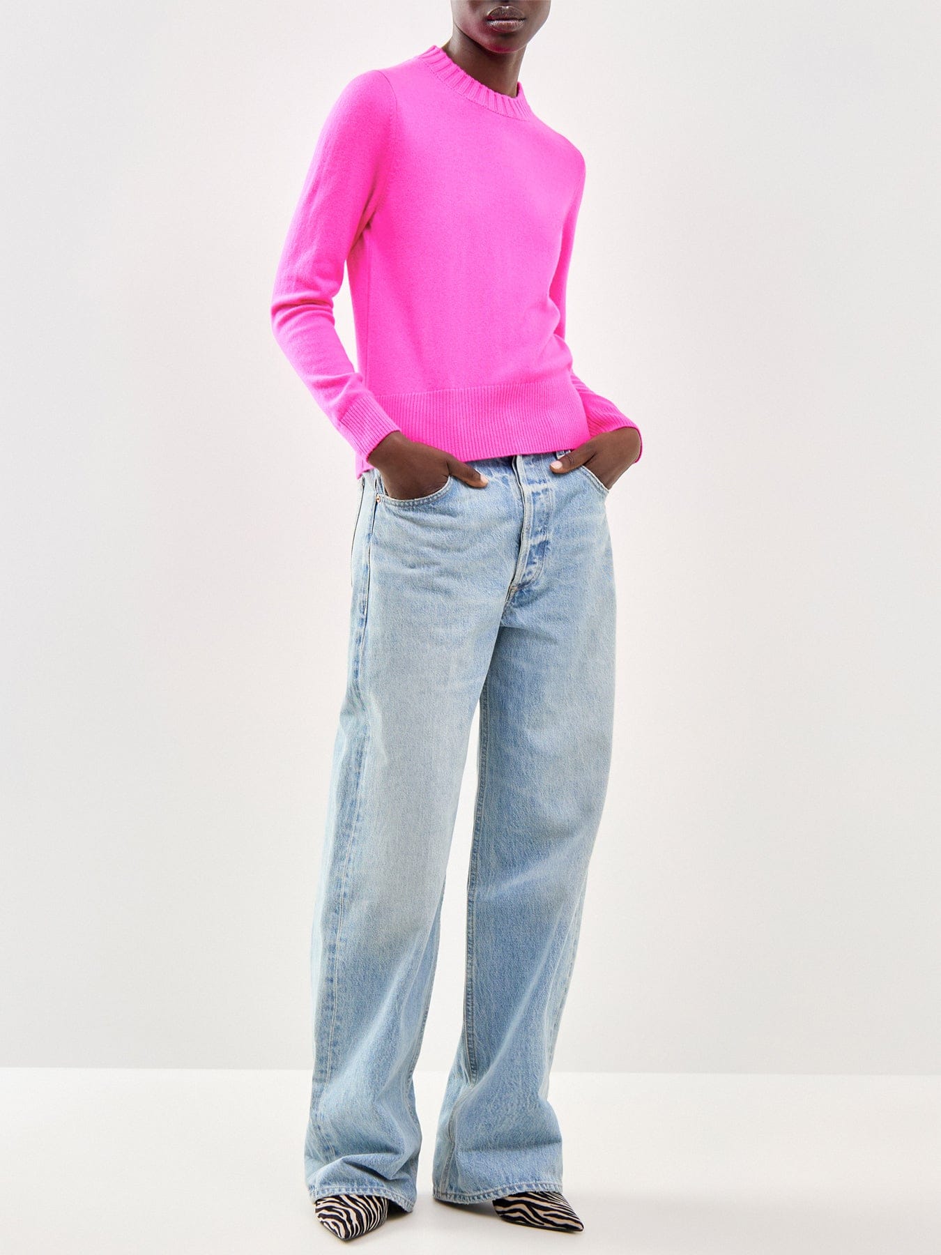 Chinti & Parker Cropped Sporty Sweater Pink