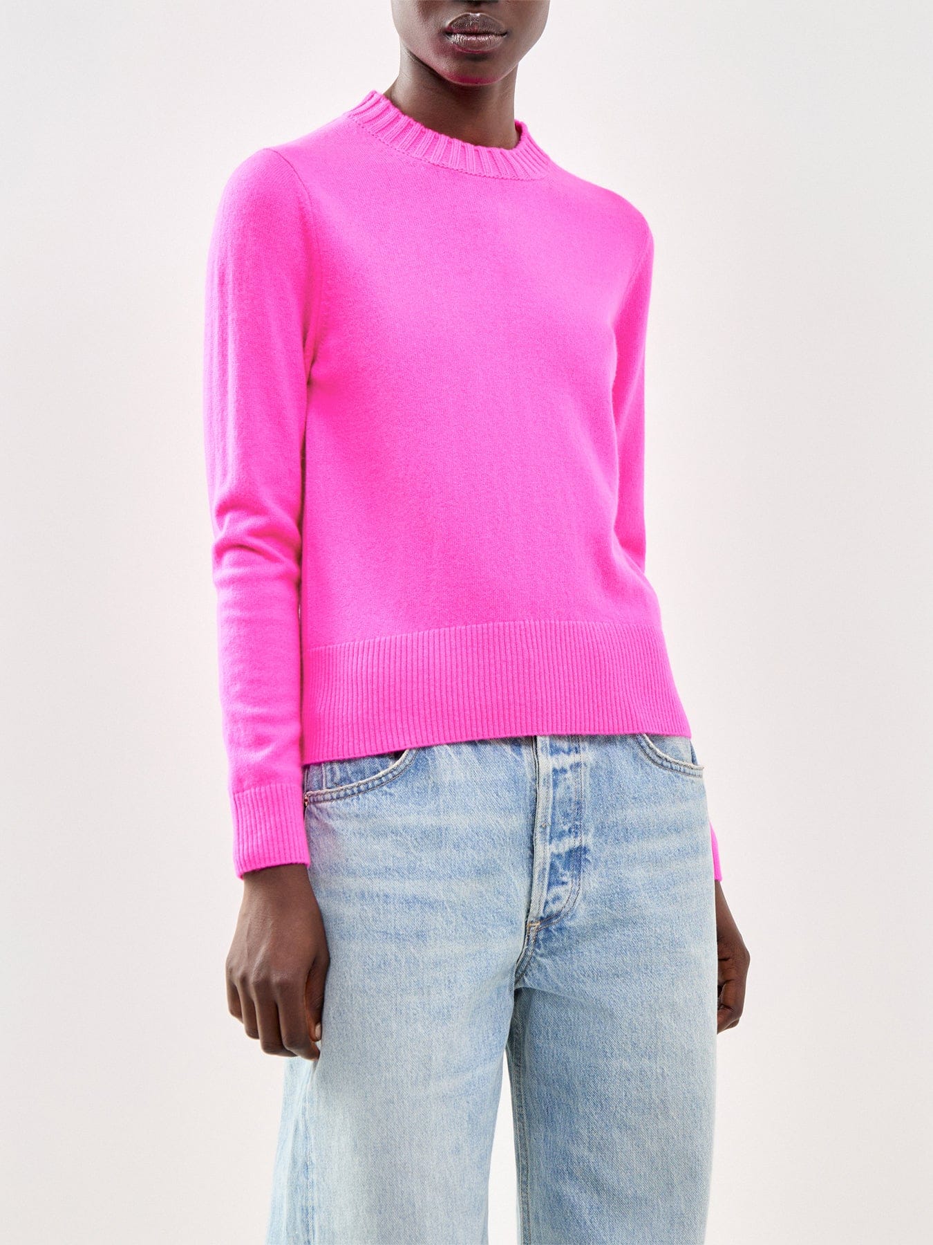 Chinti & Parker Cropped Sporty Sweater Pink