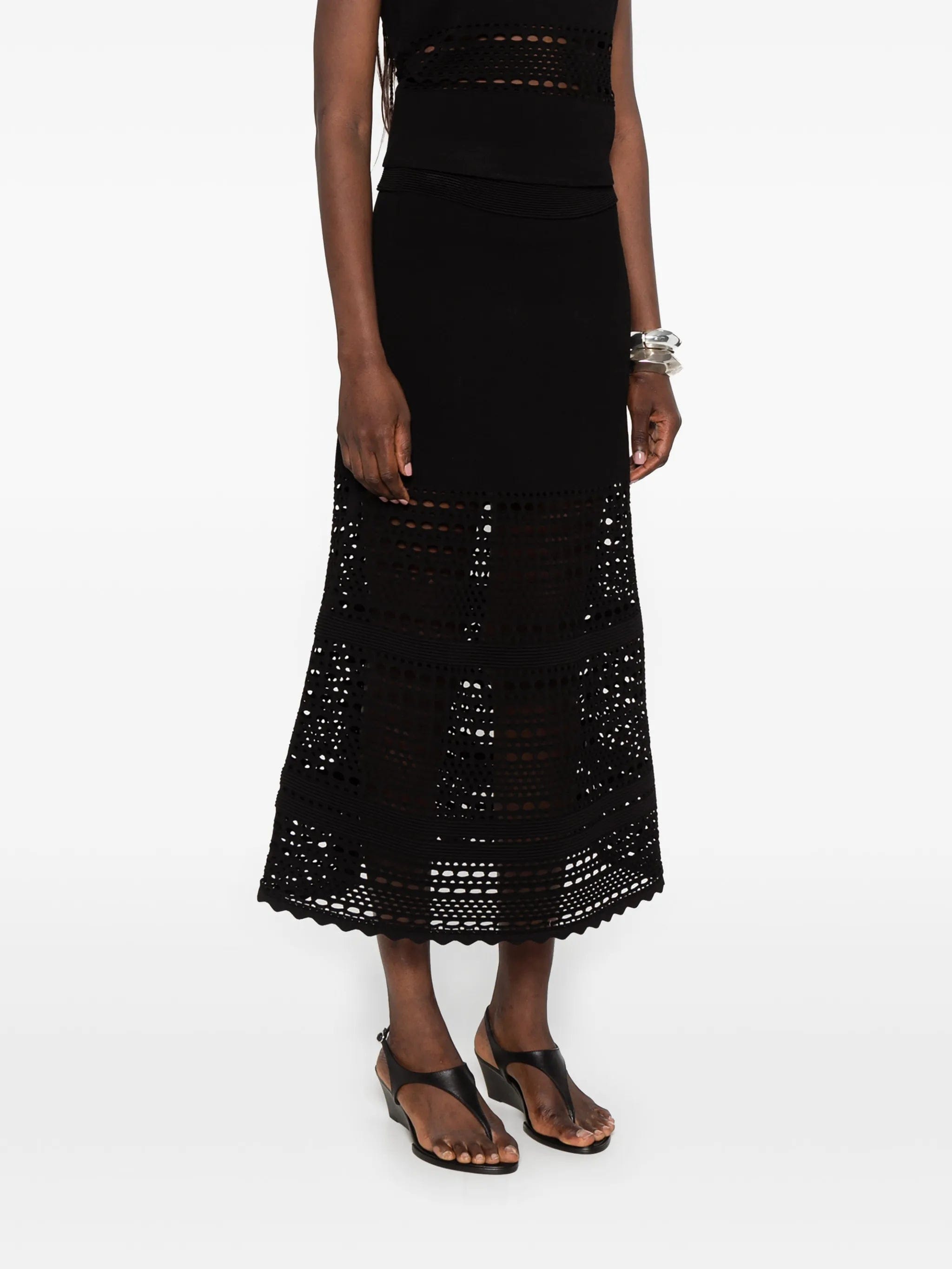 Simkhai open - stitch midi skirt