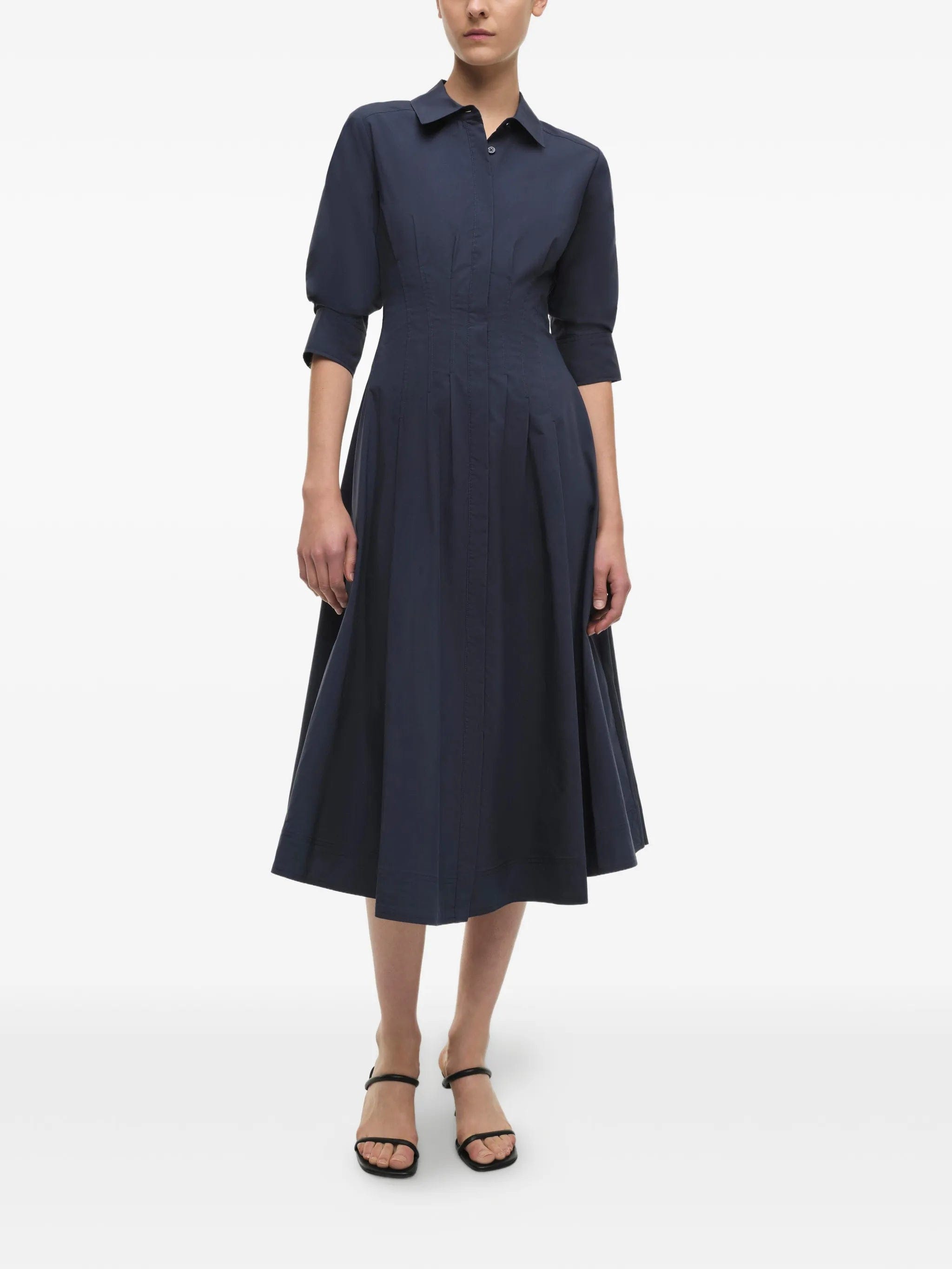 Simkhai Jazz pintucked cuffed midi dress