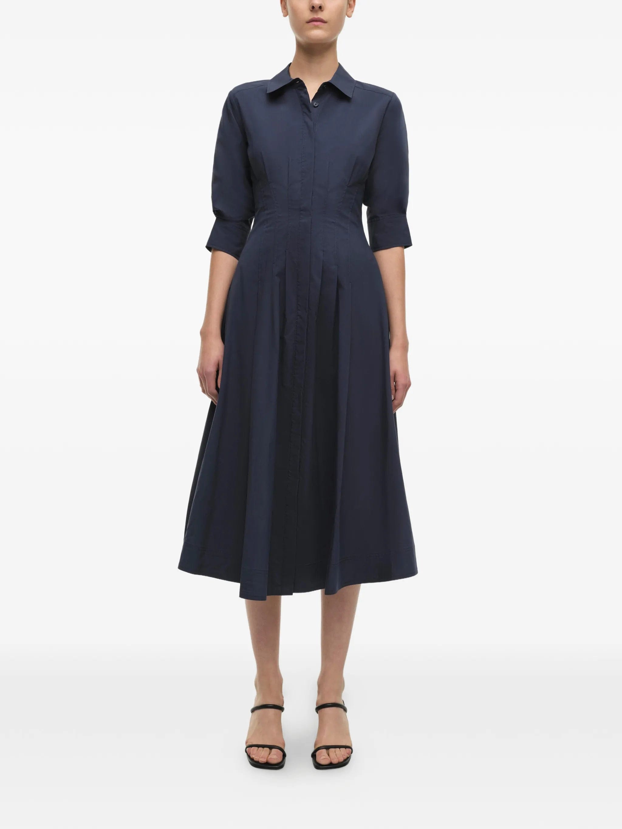 Simkhai Jazz pintucked cuffed midi dress