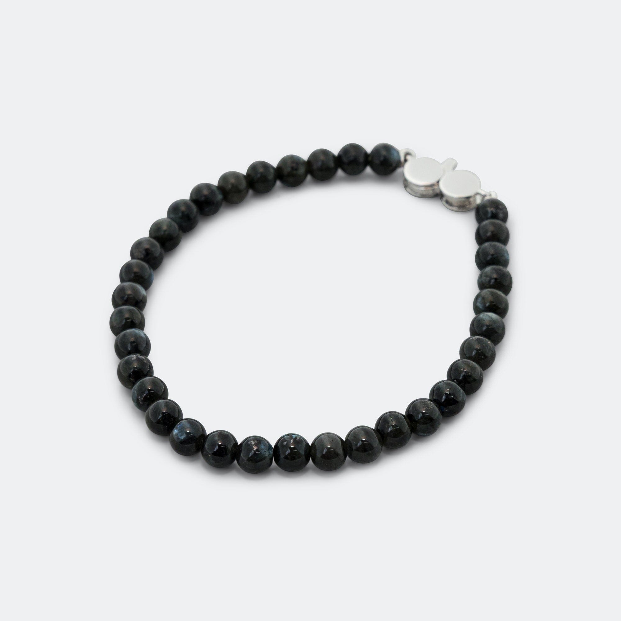 Tom Wood Cove Bracelet Slim - Black Larvikite/925 Silver