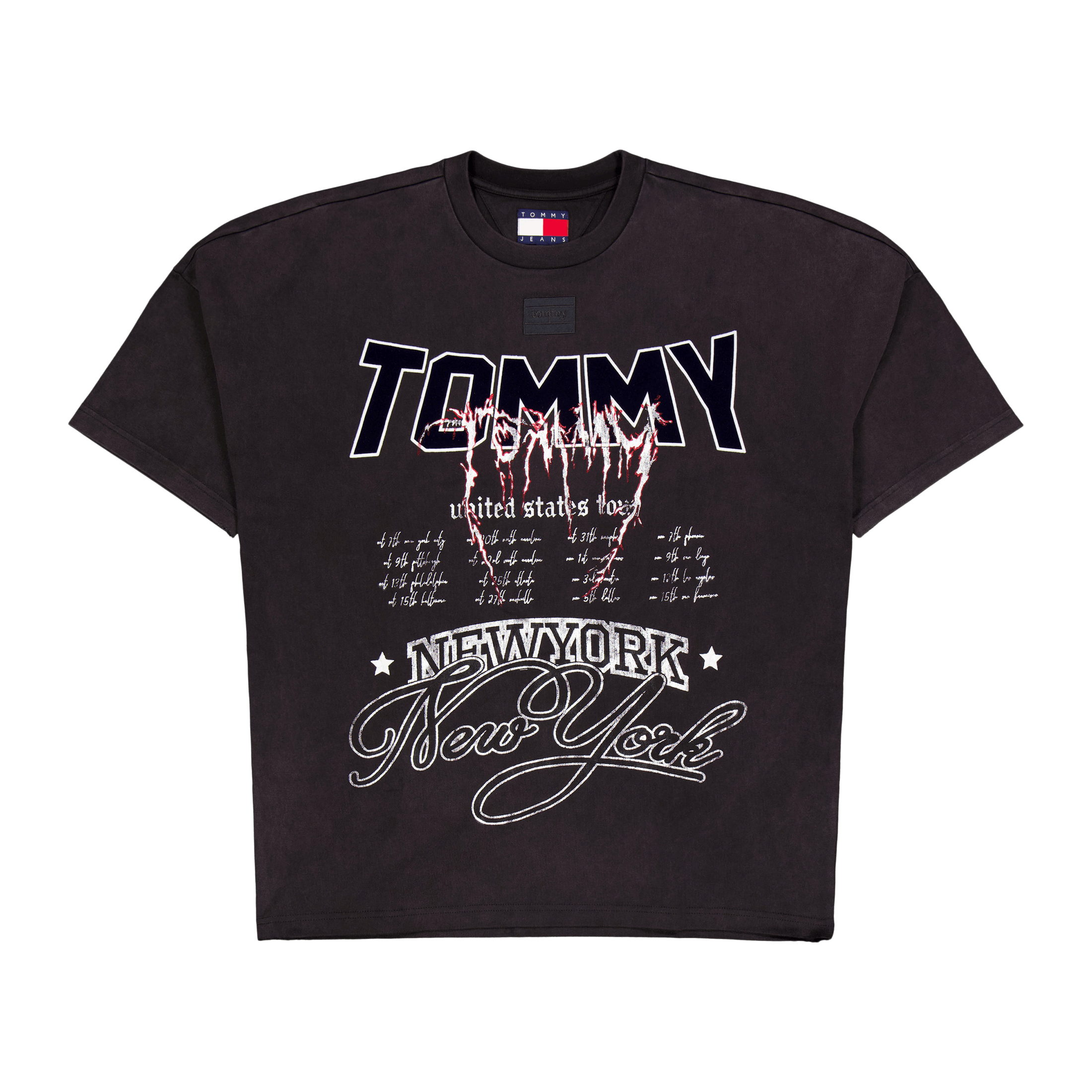 Tommy Jeans Tjcu Heavy Wash Ss Graphic T-Shirt Black