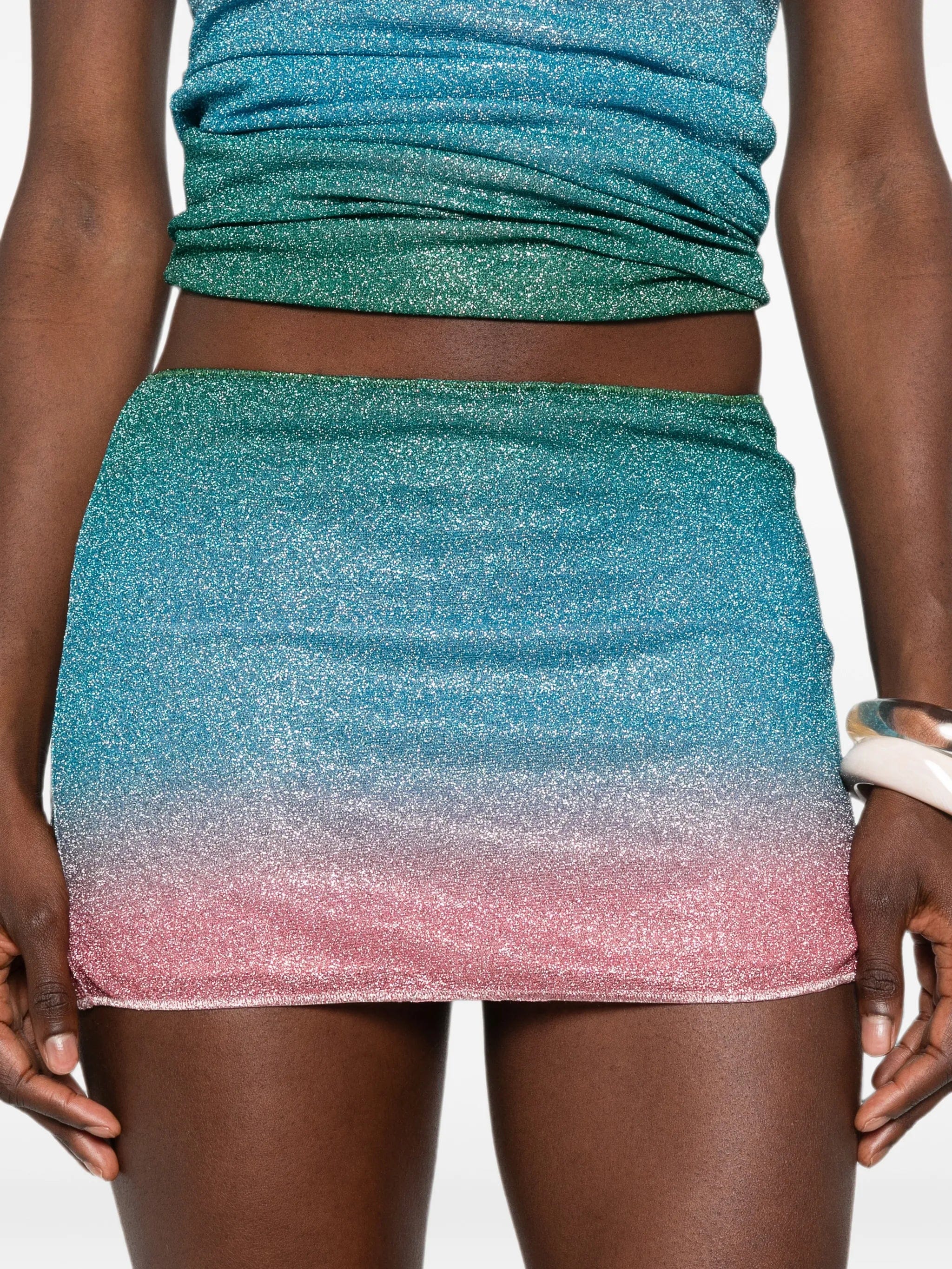 Oséree Lumière lurex mini beach skirt