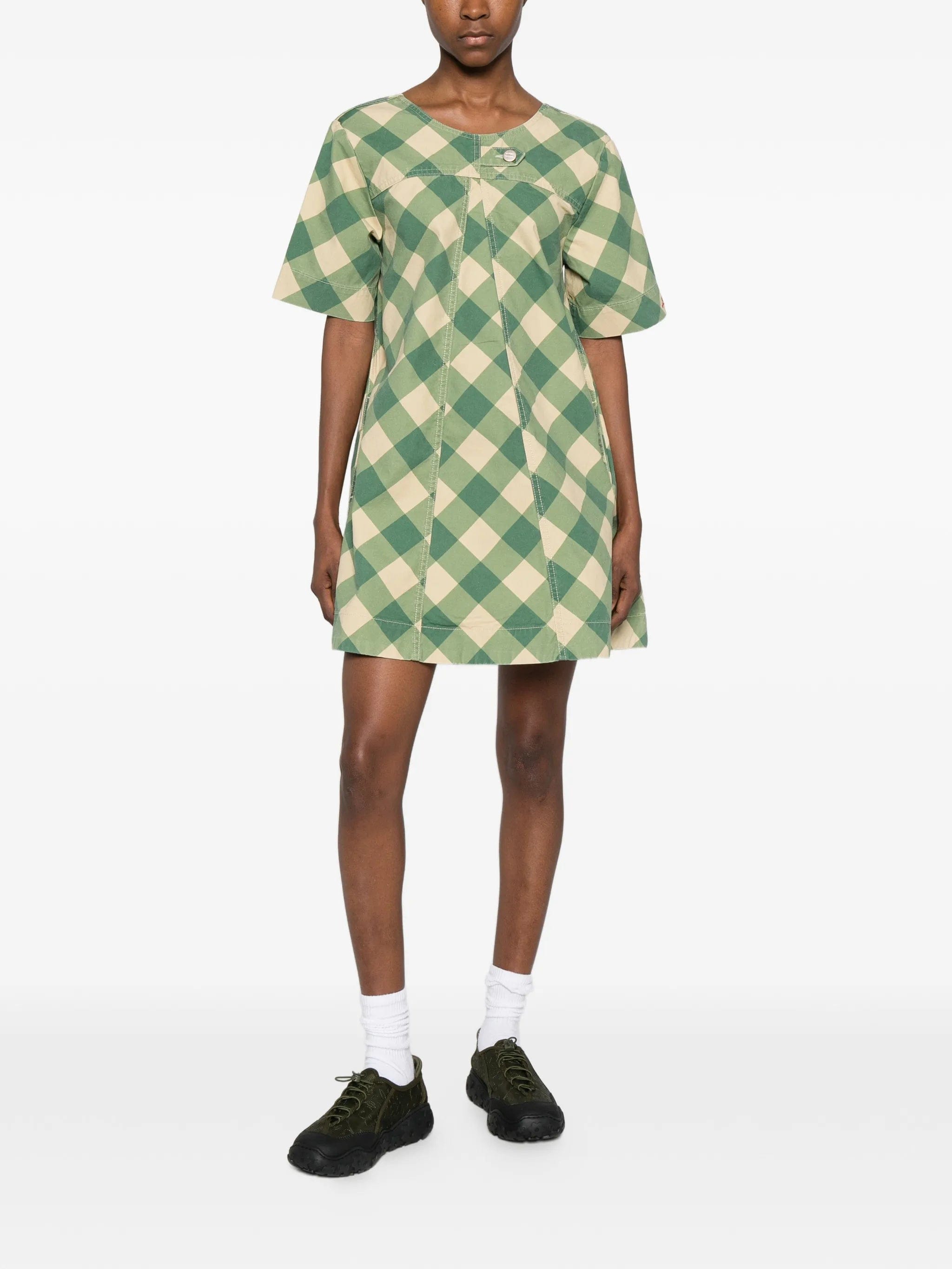 Damson Madder checked mini dress
